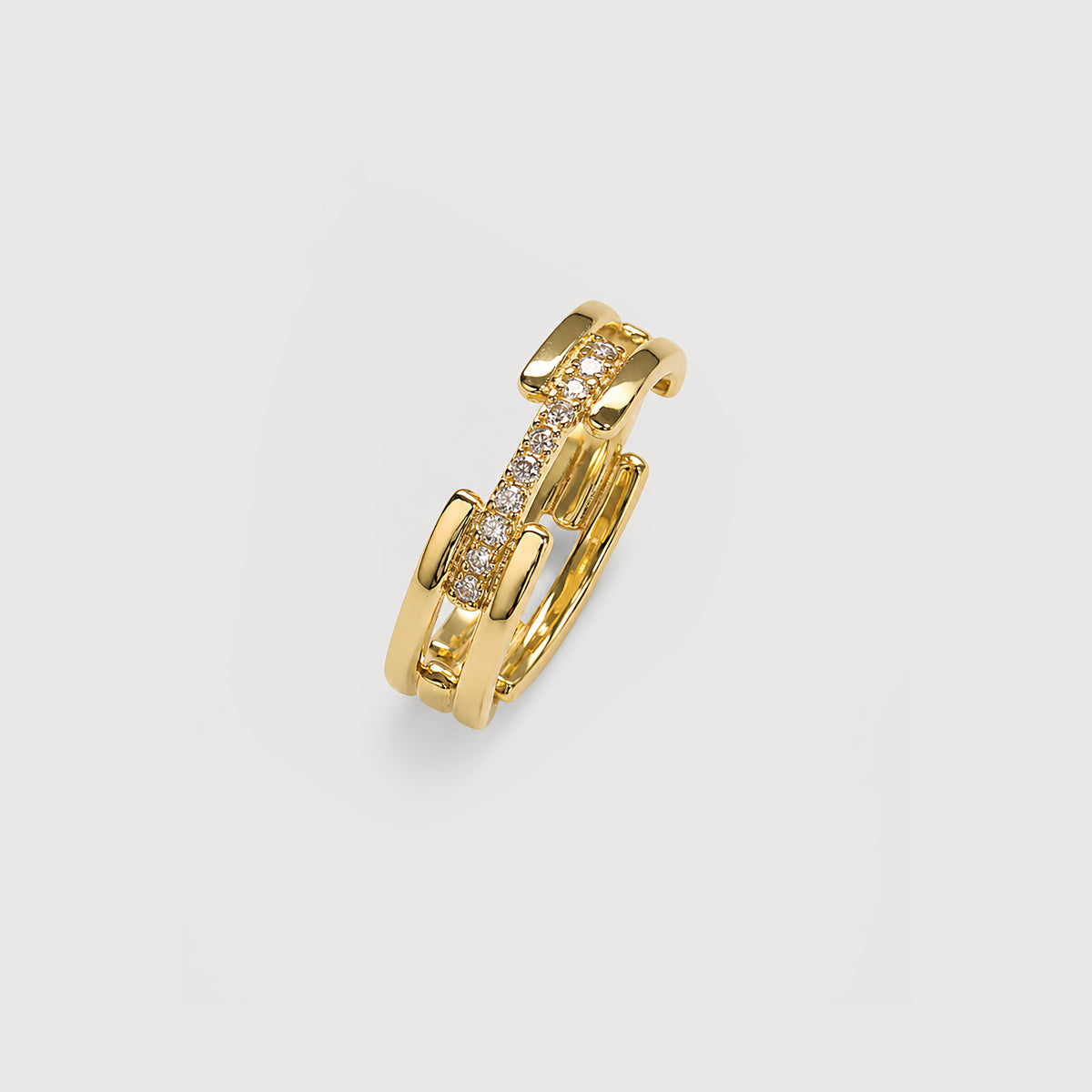 S925 CZ Multi-Band Adjustable Ring