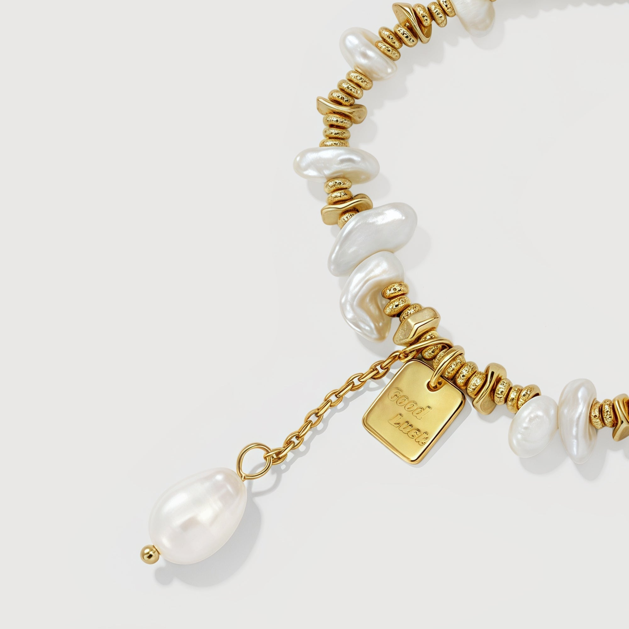 18K Gold-Plated Baroque Pearl Bracelet