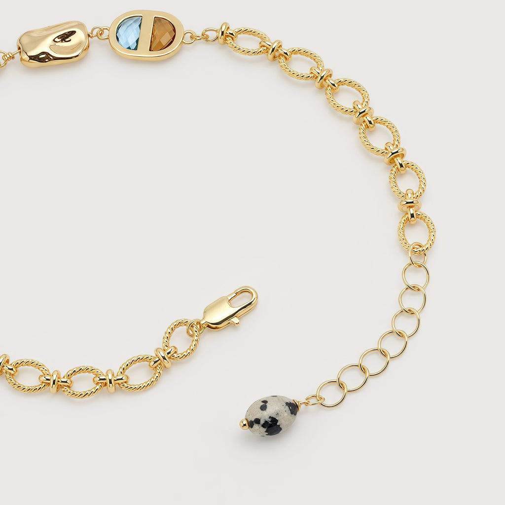 Mixed Stone Gold-Tone Statement Necklace