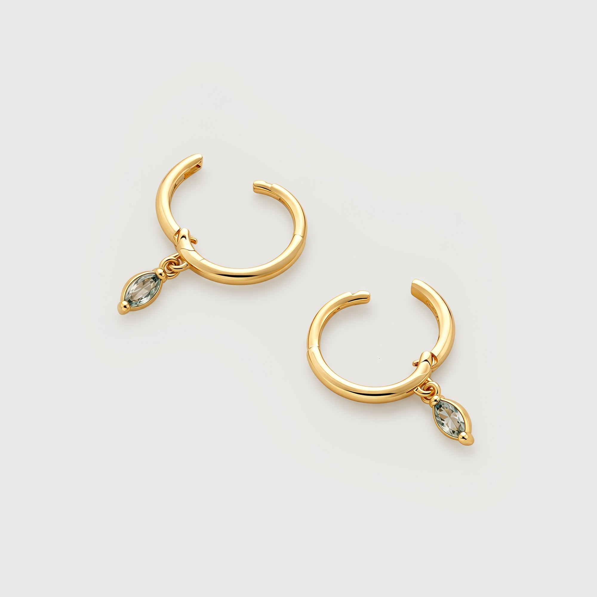 Marquise Natural Stone Huggie Earrings
