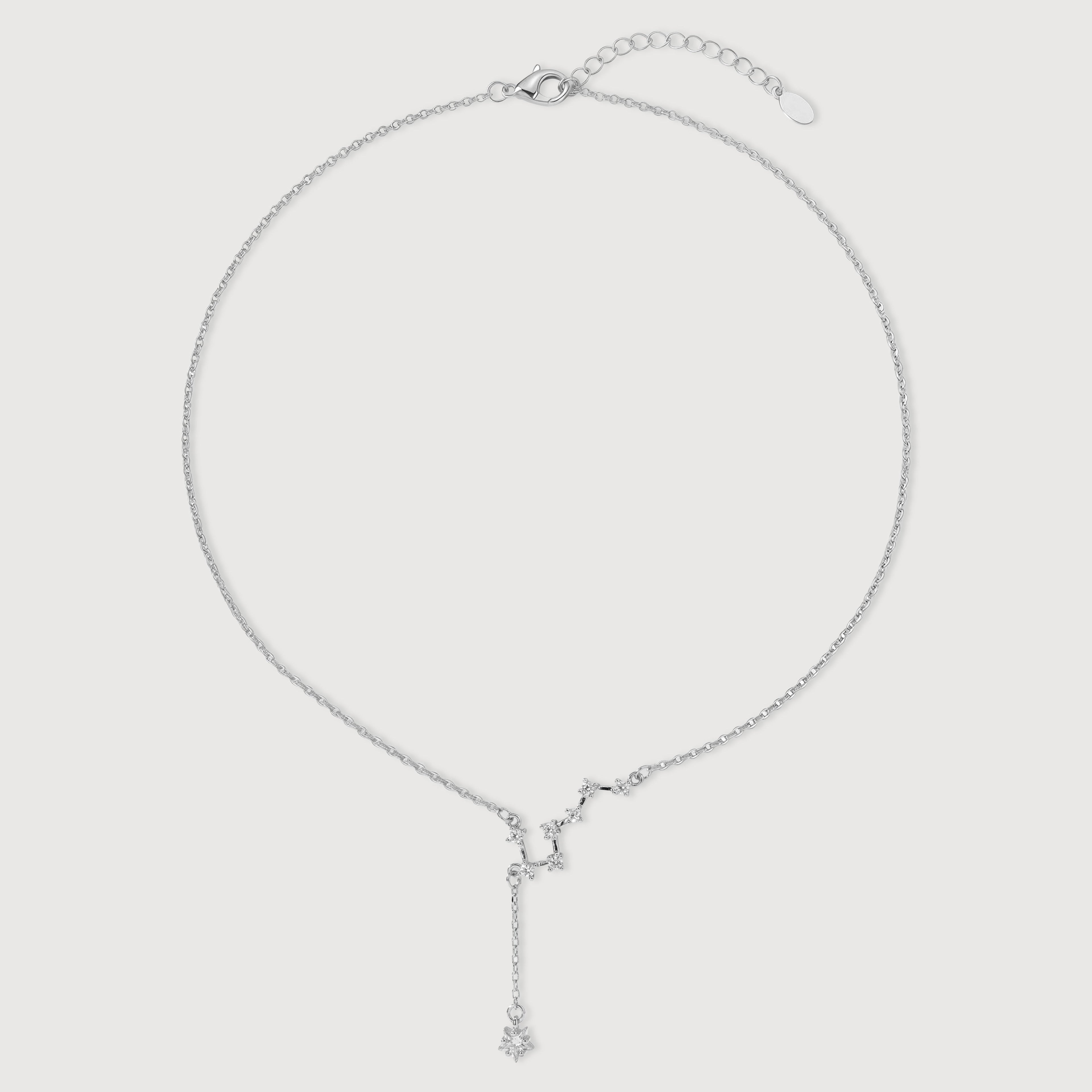 Constellation Drop Star Fine Silver Necklace