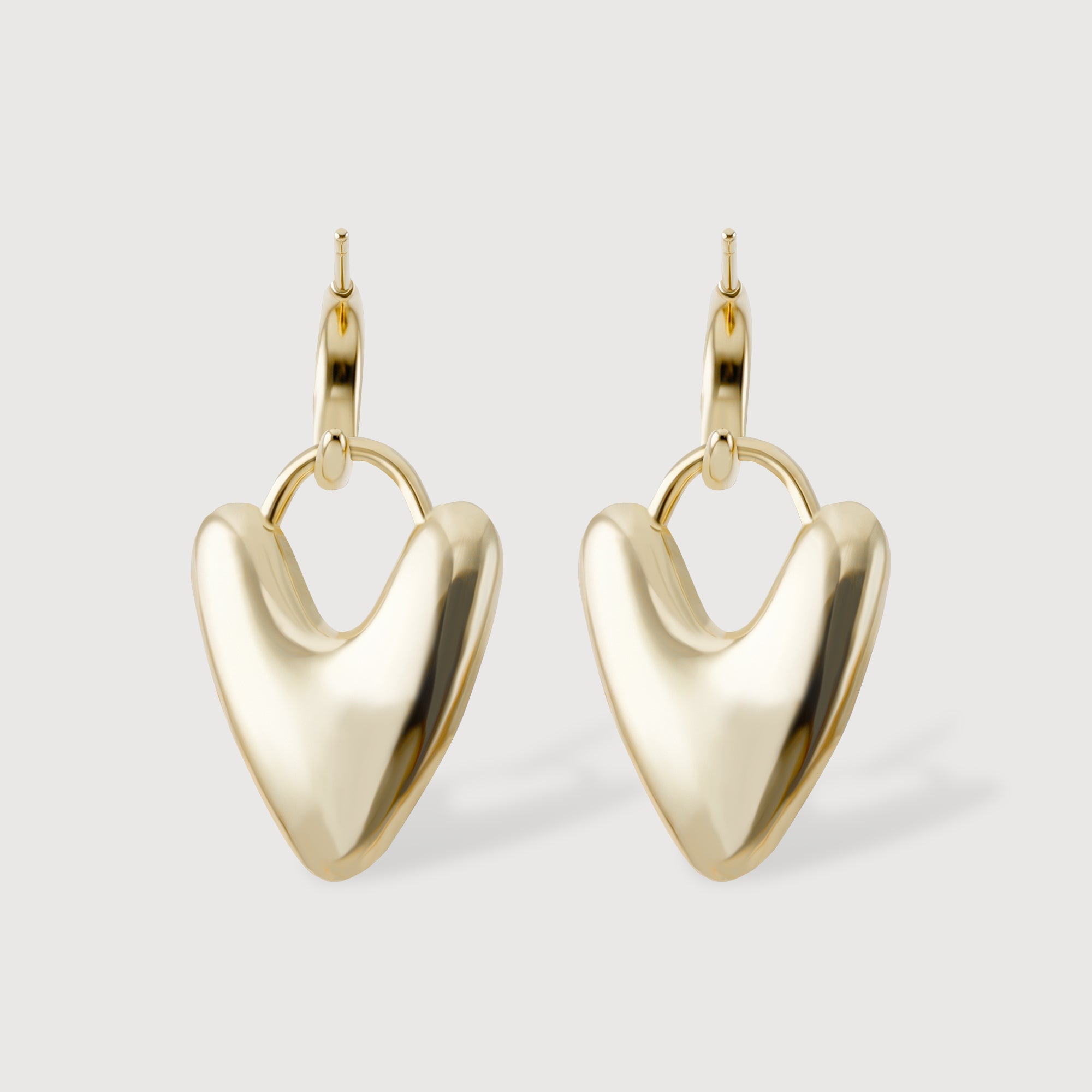 Iridescent Heart Drop Hoop Earrings