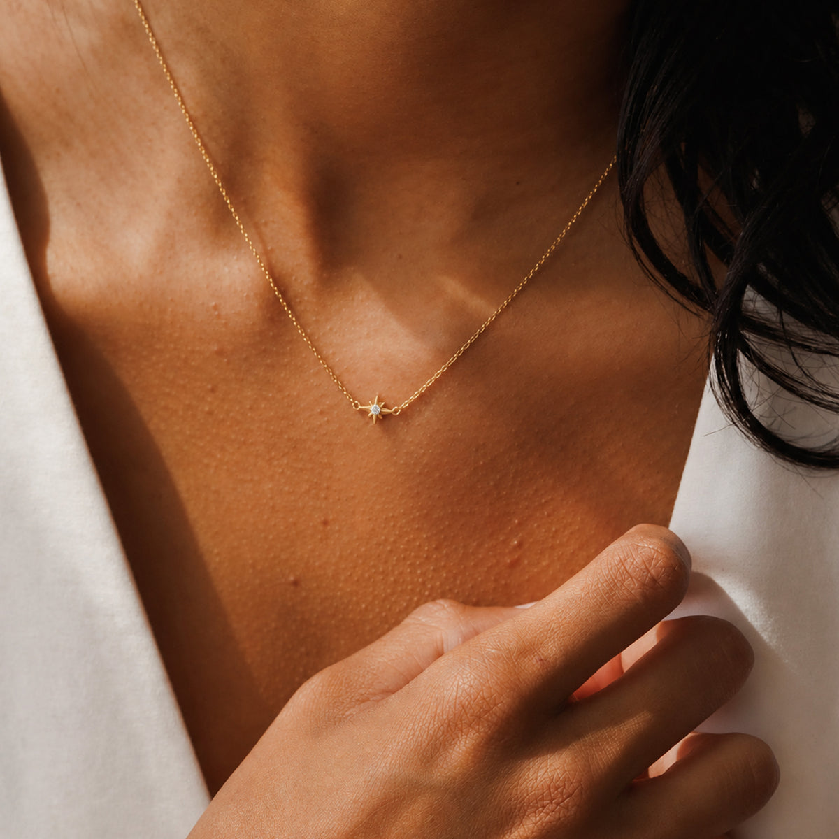 Gold-Plated S925 Starburst Accent Necklace