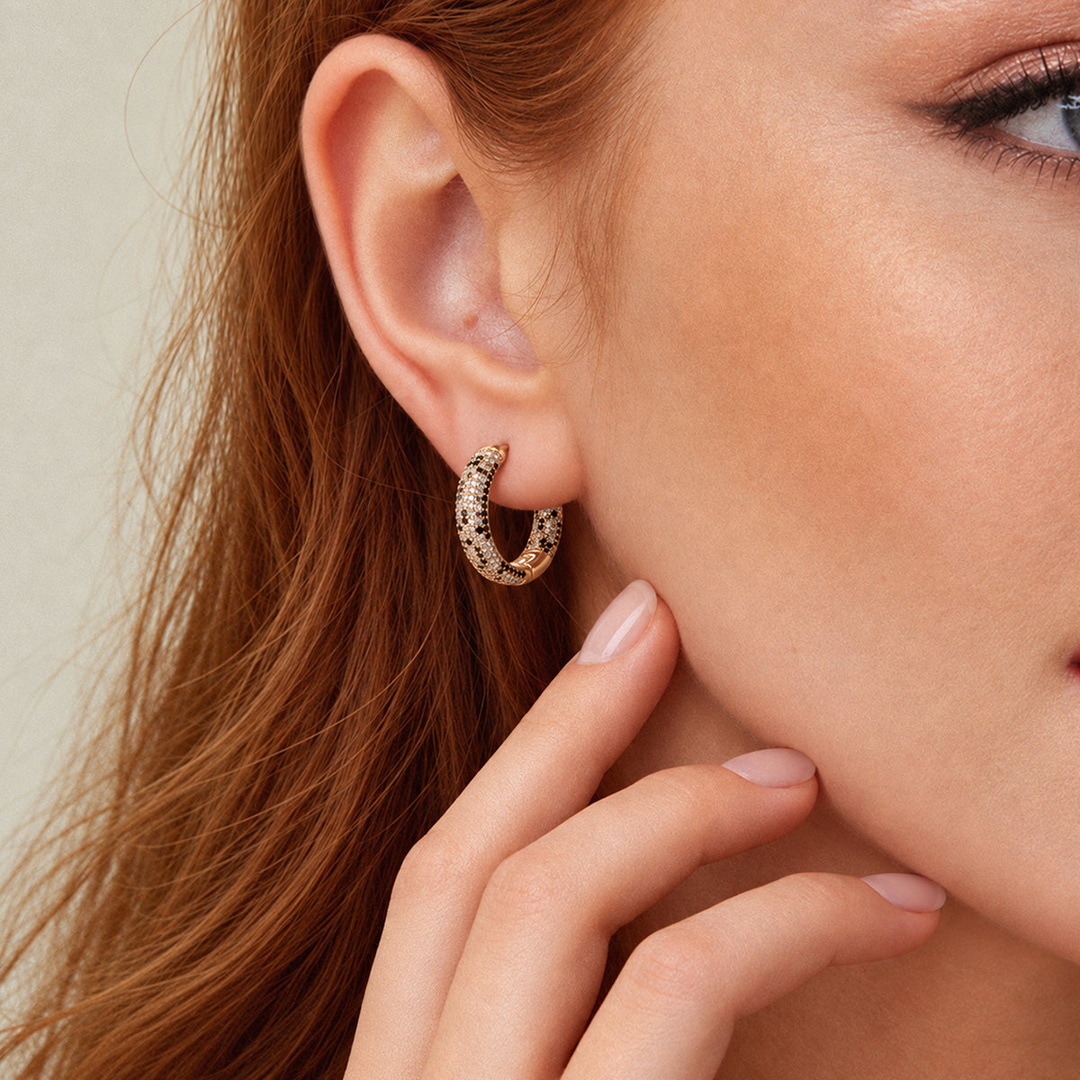 Pavé Leopard Pattern Hoop Earrings