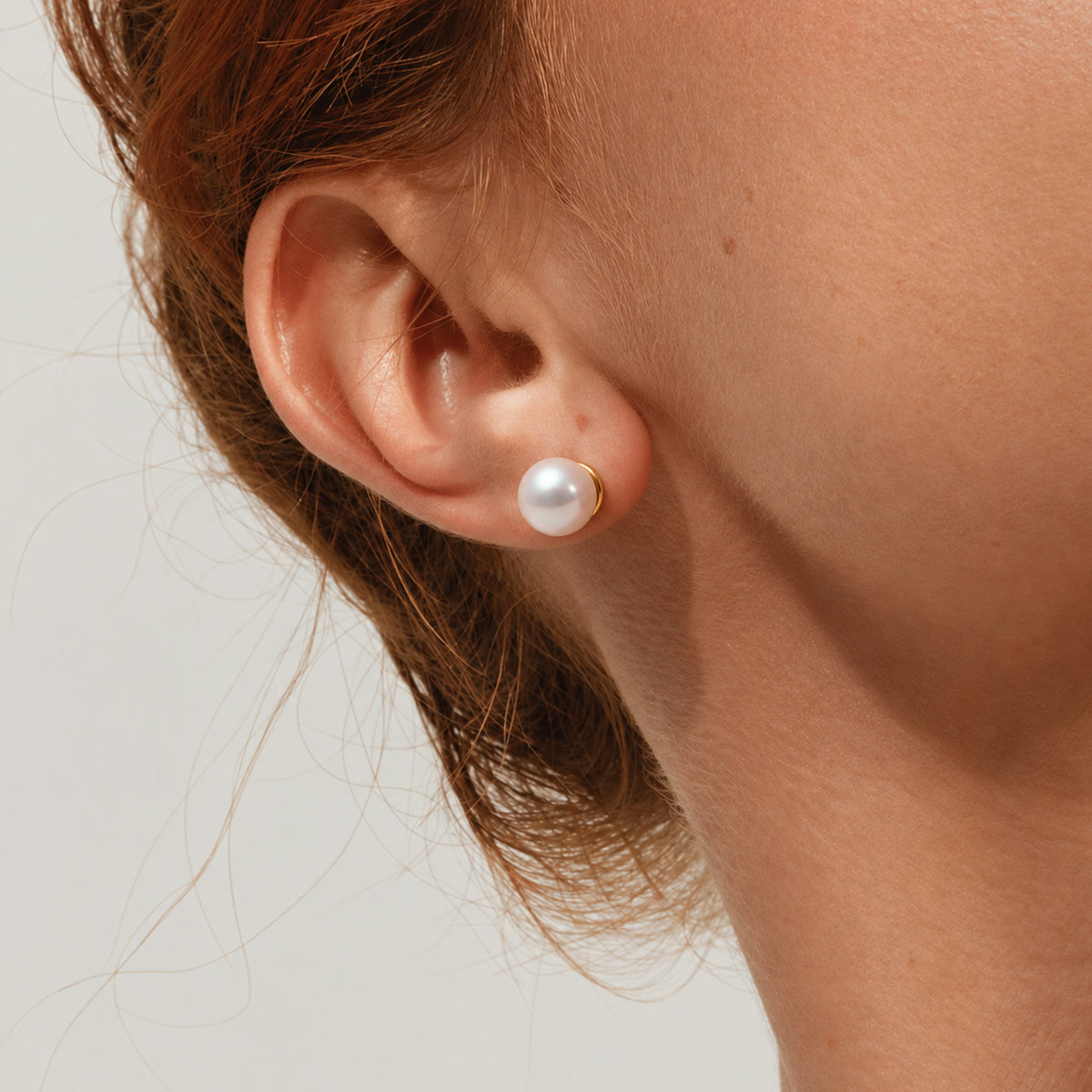 18K Gold-Plated Pearl Stud Earrings