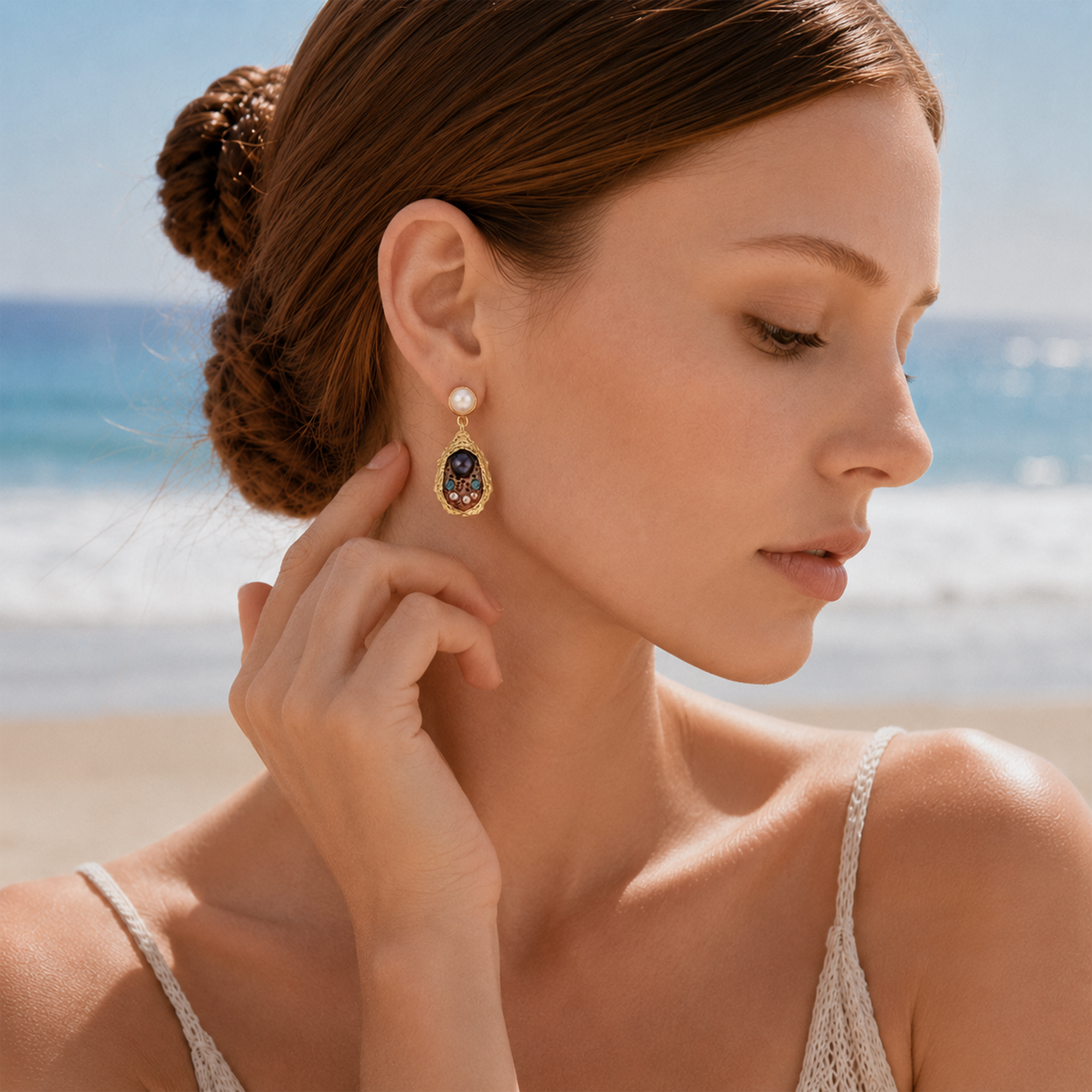 S925 Freshwater Pearl Teardrop Drop Earrings