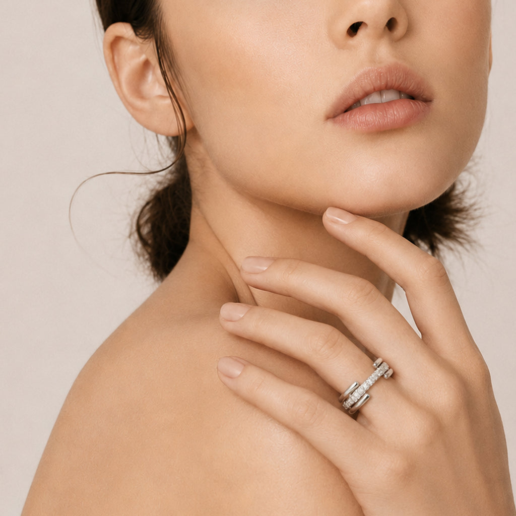 S925 CZ Multi-Band Adjustable Ring