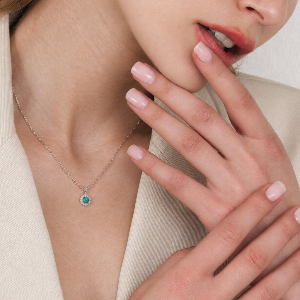 S925 Silver Turquoise-Tone Necklace