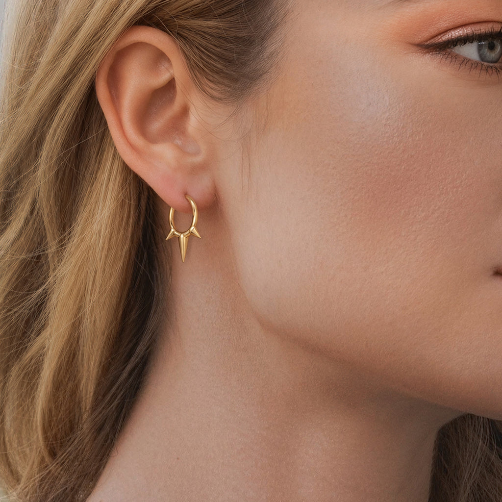 Spike Detail Huggie Hoop Earrings