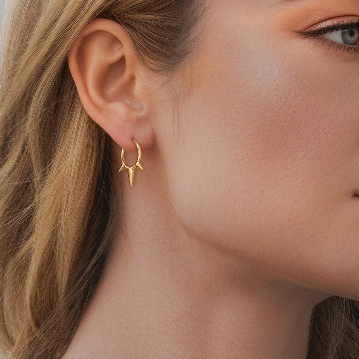 Spike Detail Huggie Hoop Earrings