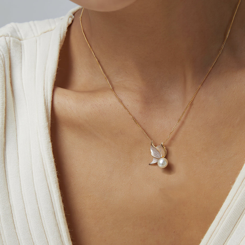 Pearl Butterfly Pendant Necklace