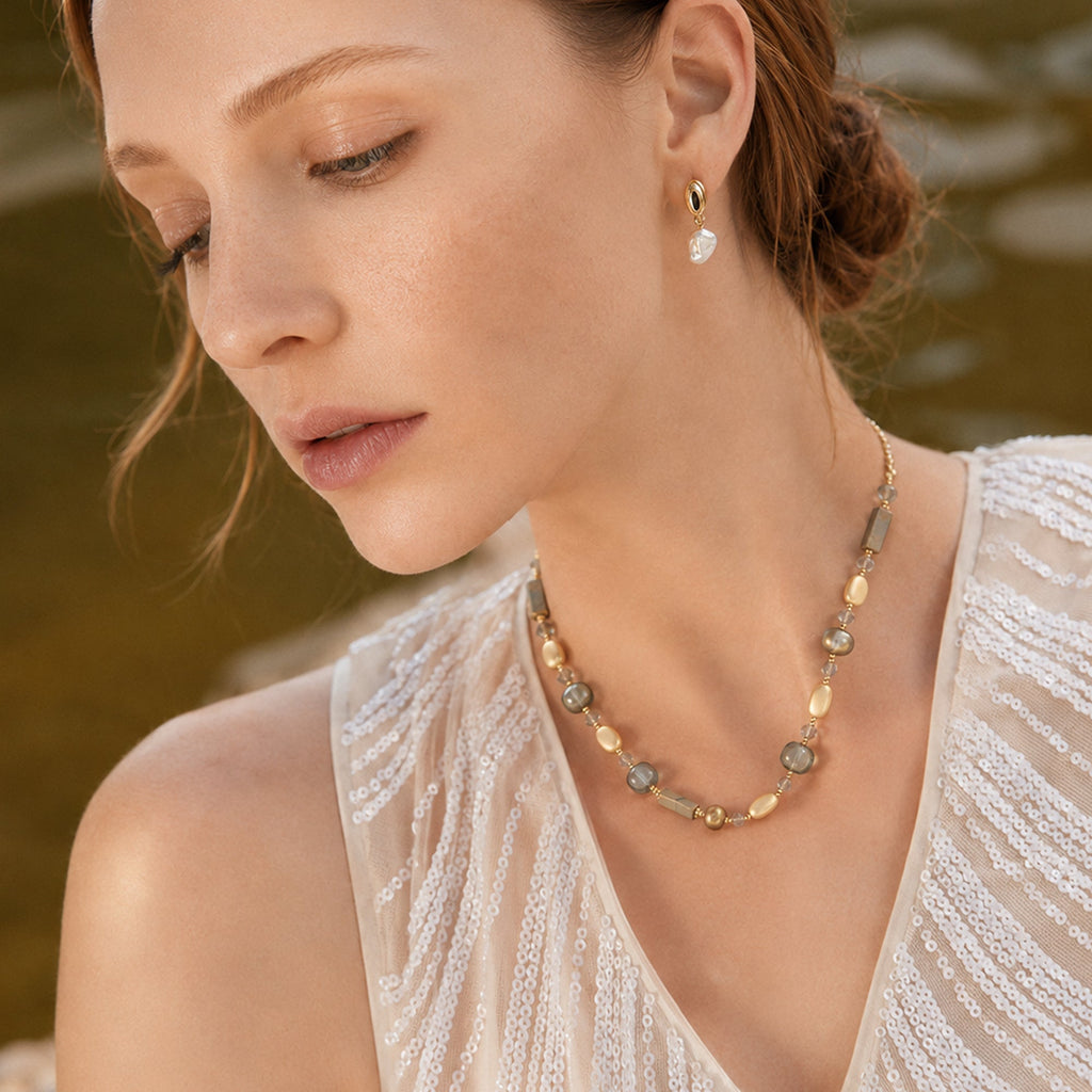 Freshwater Pearl Natural Stone Beaded Necklace