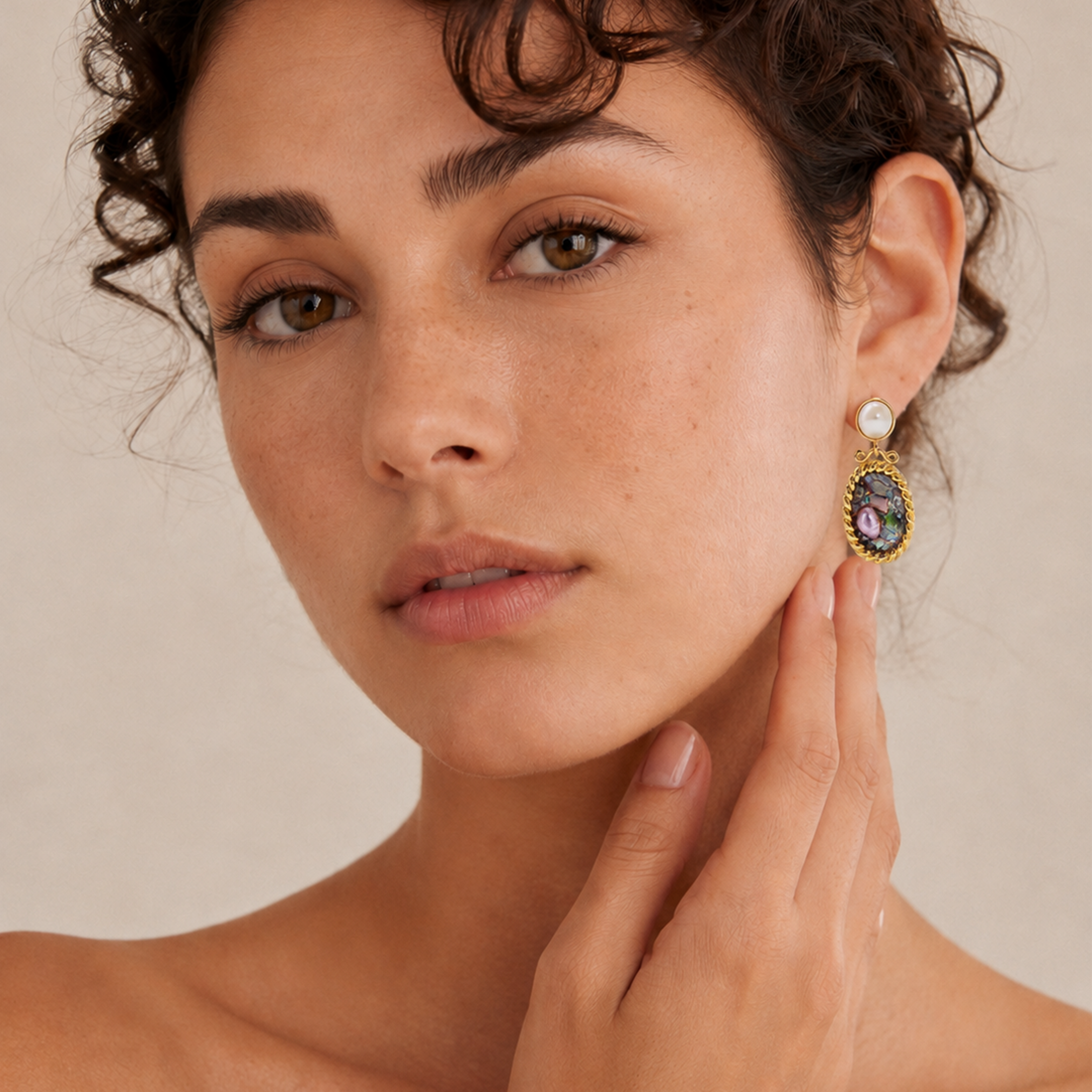 Freshwater Pearl & Shell S925 Drop Earrings
