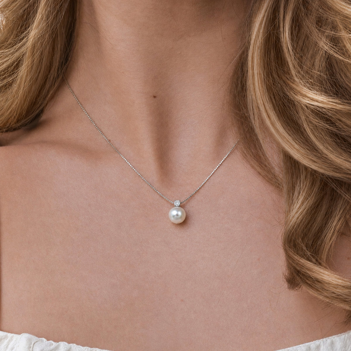 Sterling Silver Pearl Drop Necklace