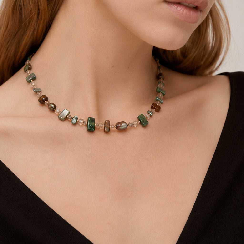Baroque Pearl Shell Beaded Necklace