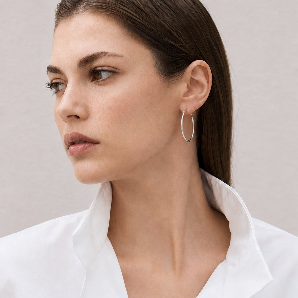 Large Polished Brass Hoop Earrings