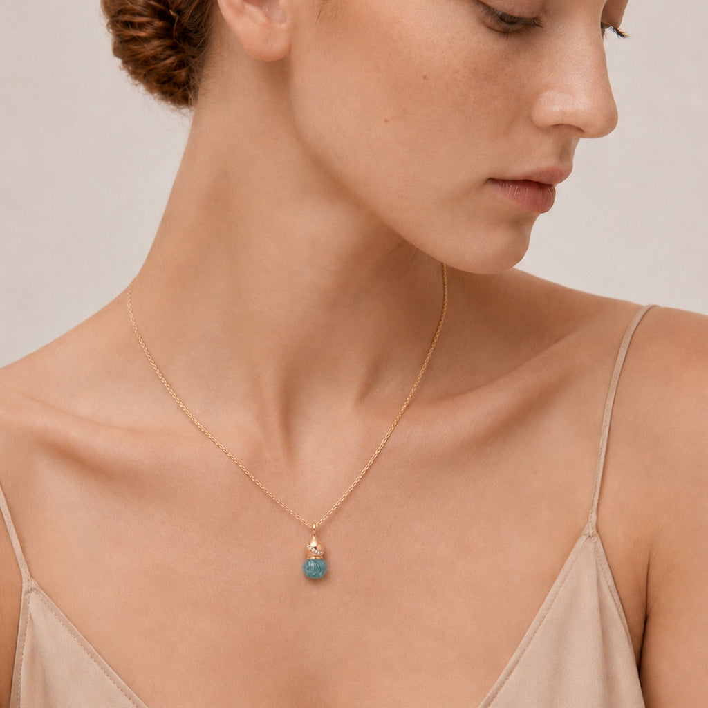 Turquoise-Tone Zircon Necklace