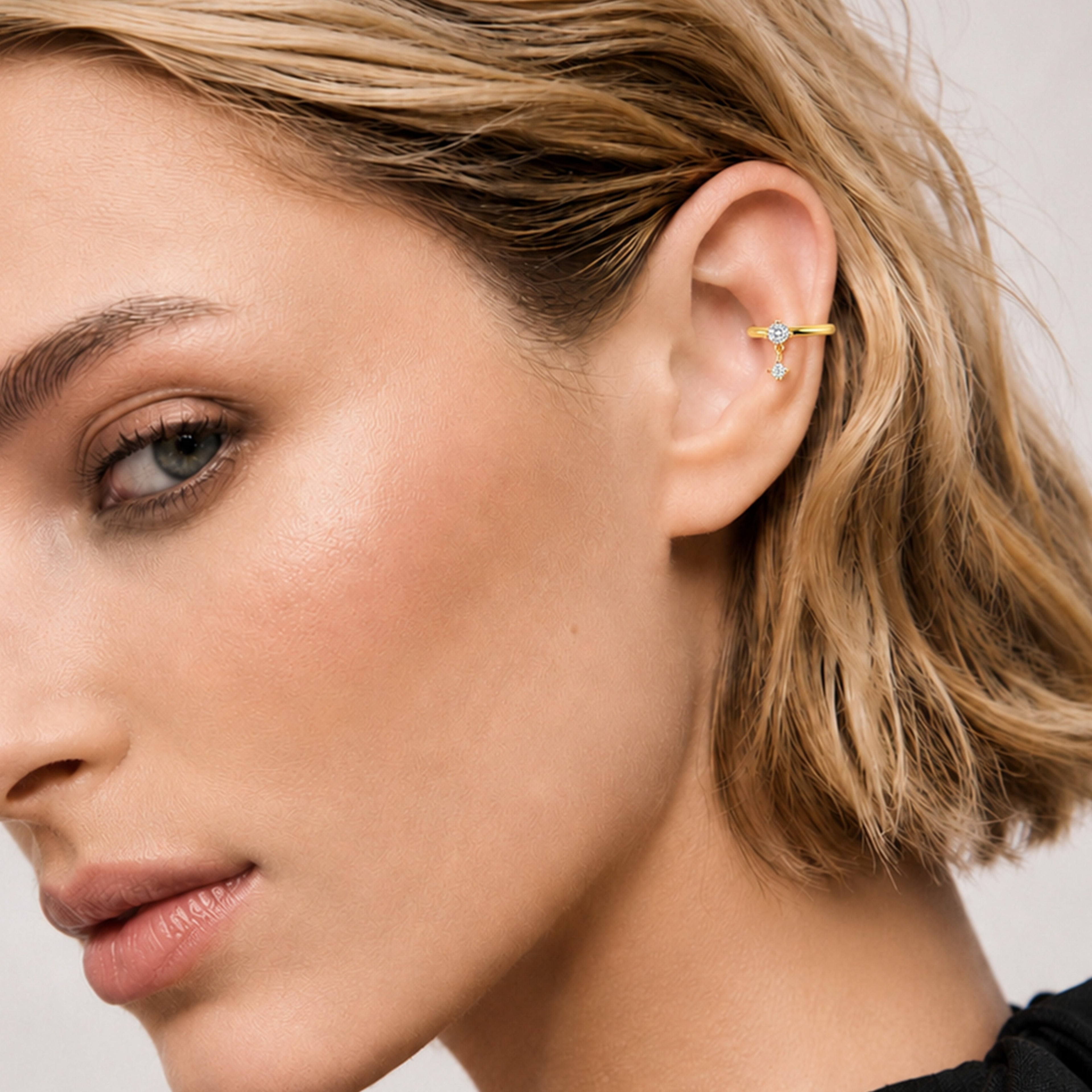 Zircon Dangle Open-Ended Ear Cuff