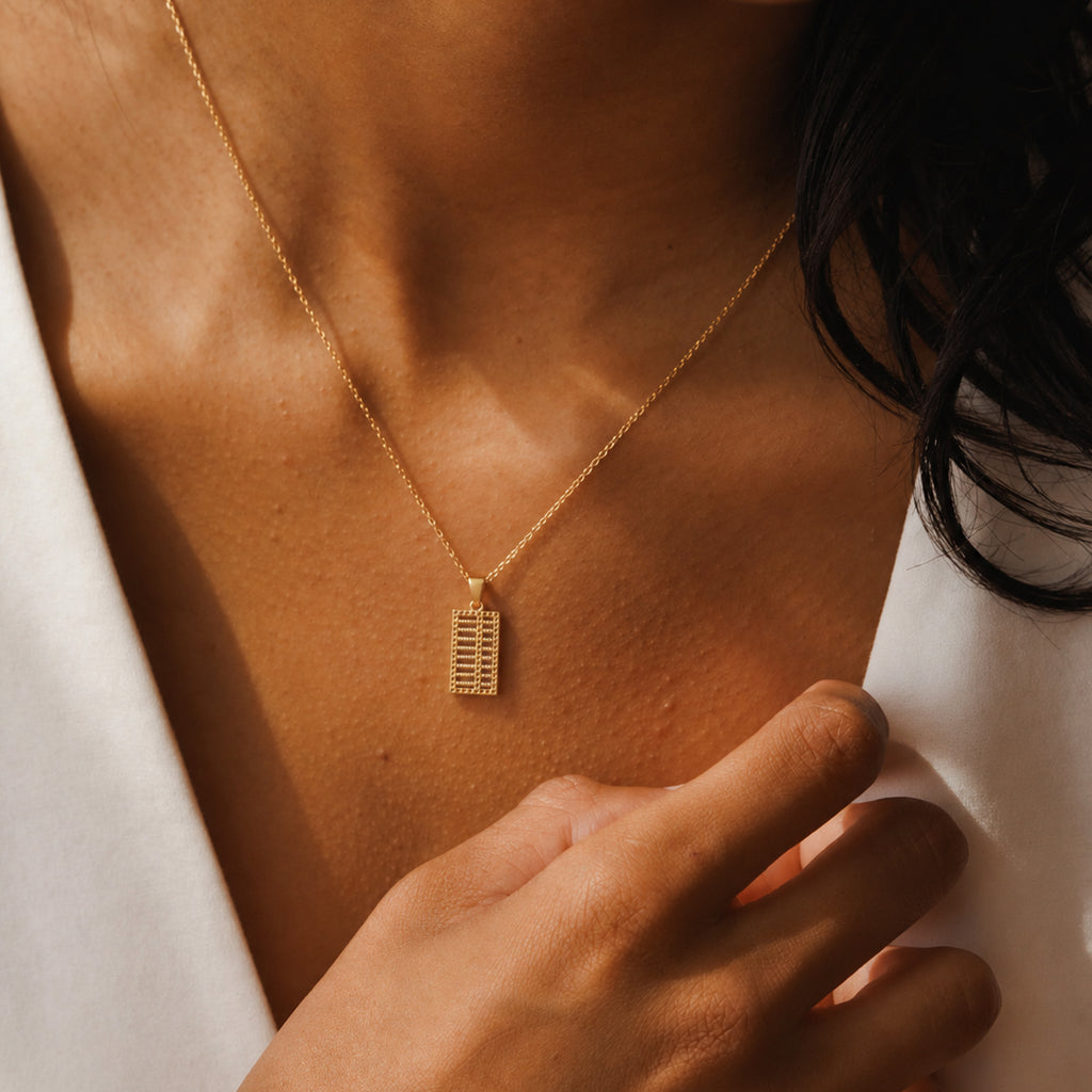 18K Gold-Plated Sterling Silver Abacus Necklace