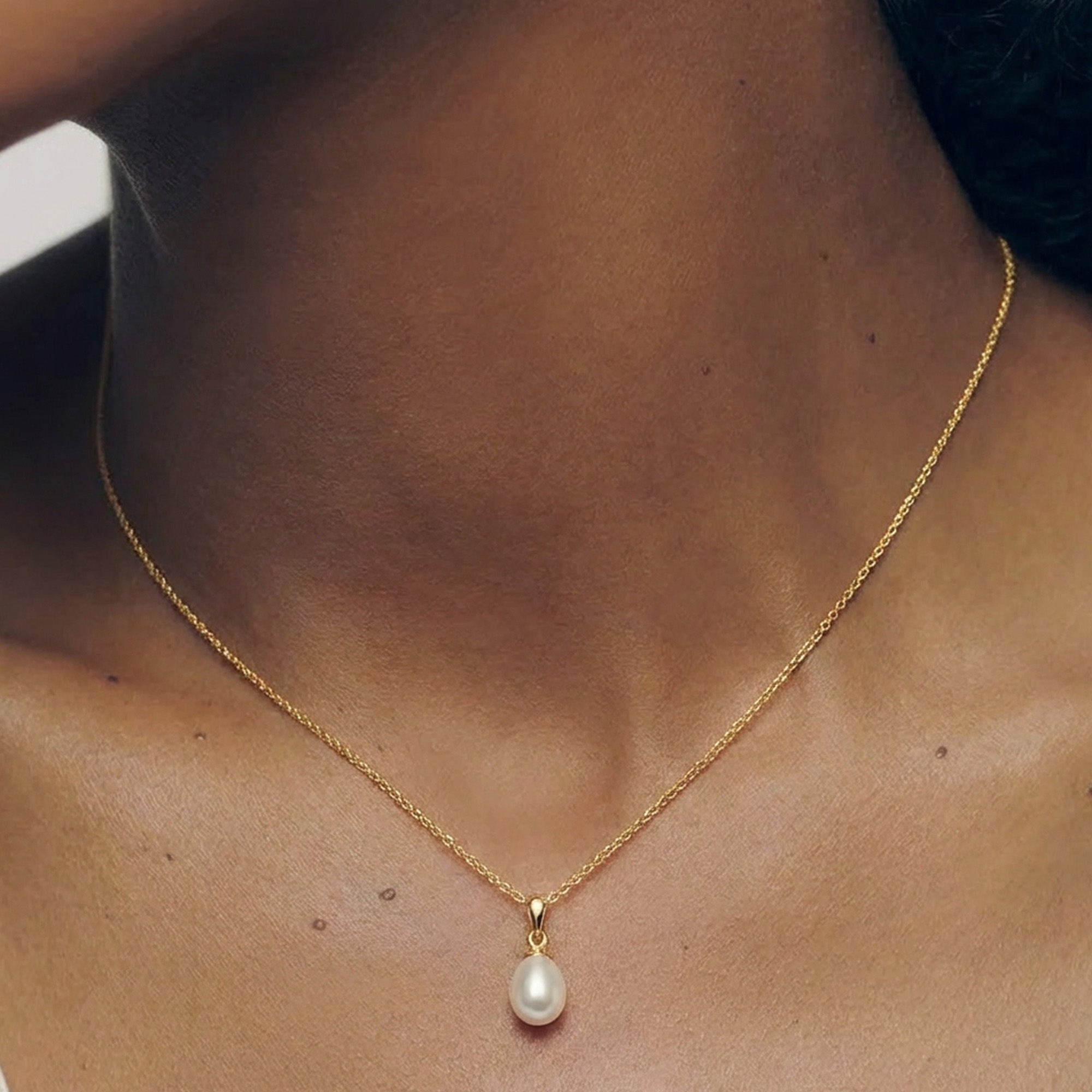Gold-Plated Sterling Silver Pearl Necklace