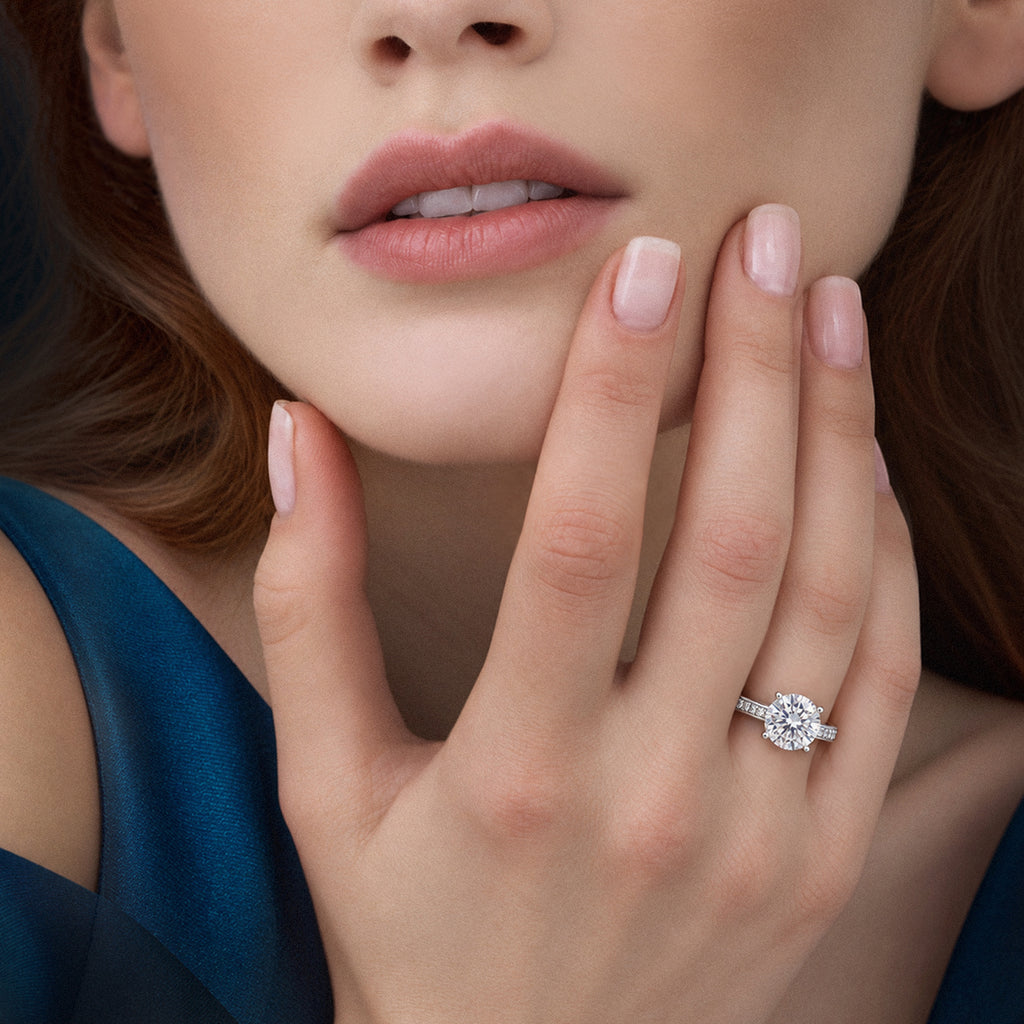Silver-Tone Round Zircon Pavé Ring