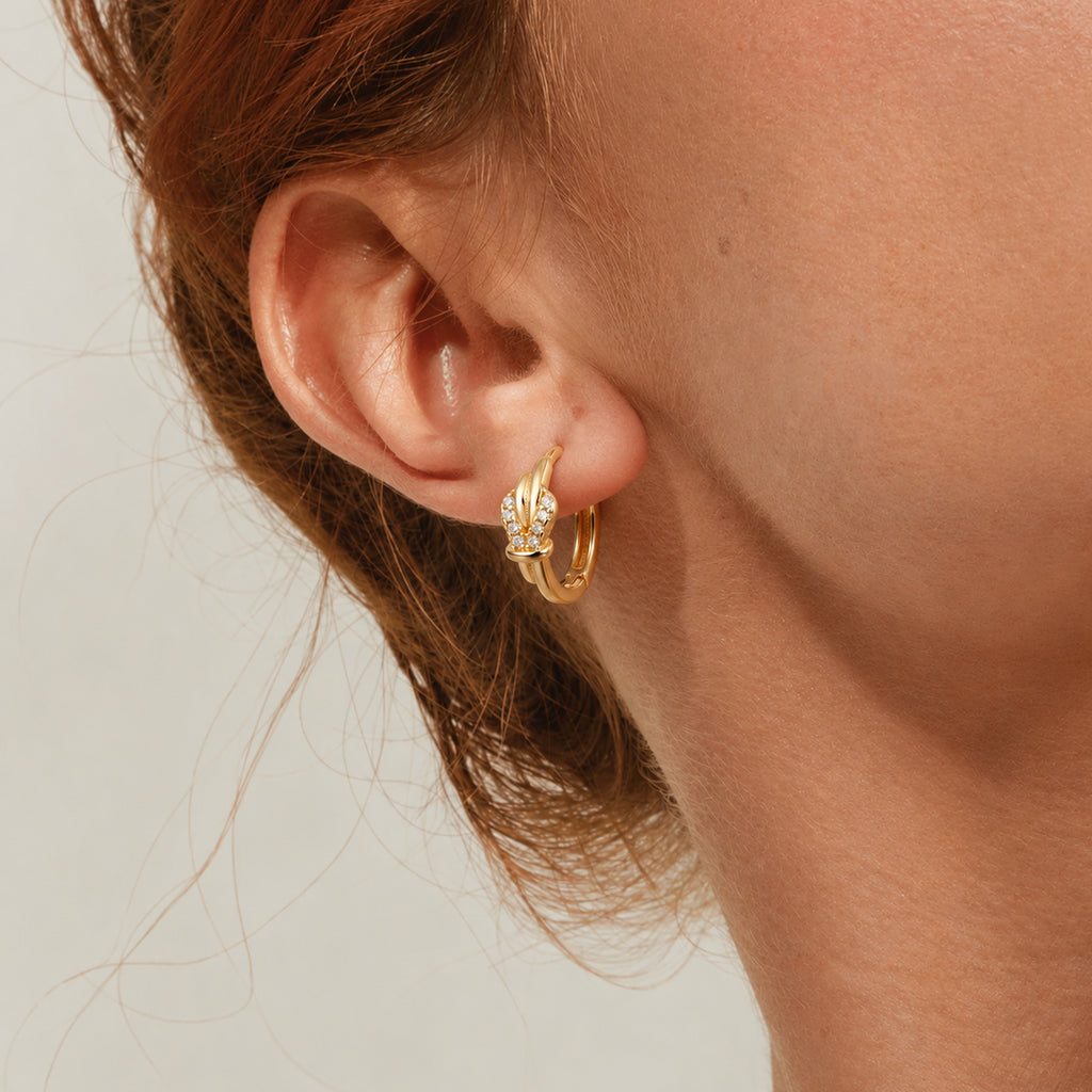 Flame Zircon Sterling Silver Hoop Earrings