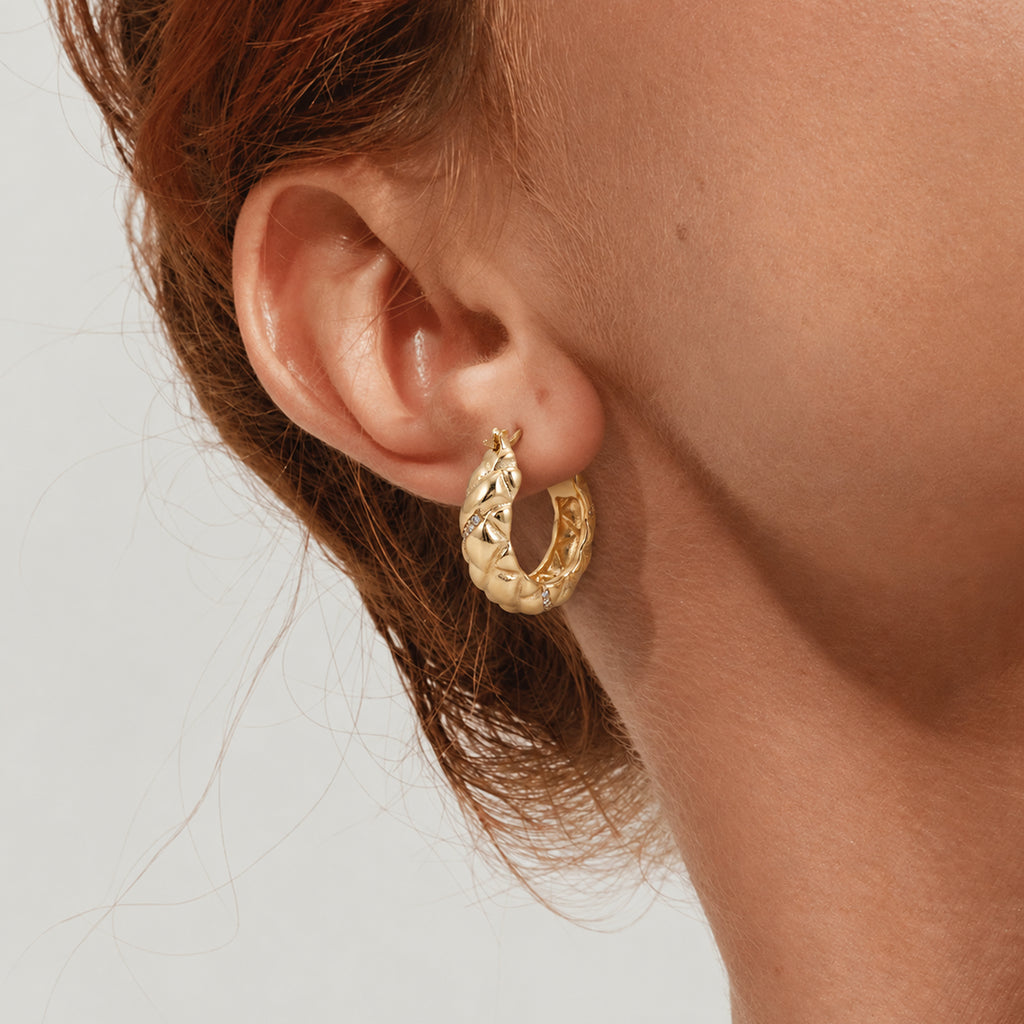 18K Gold-Plated Braided Hoop Earrings