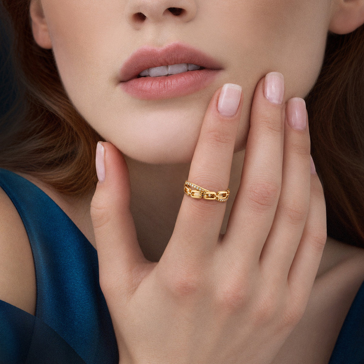 18K Gold-Plated S925 Rope Knot Ring