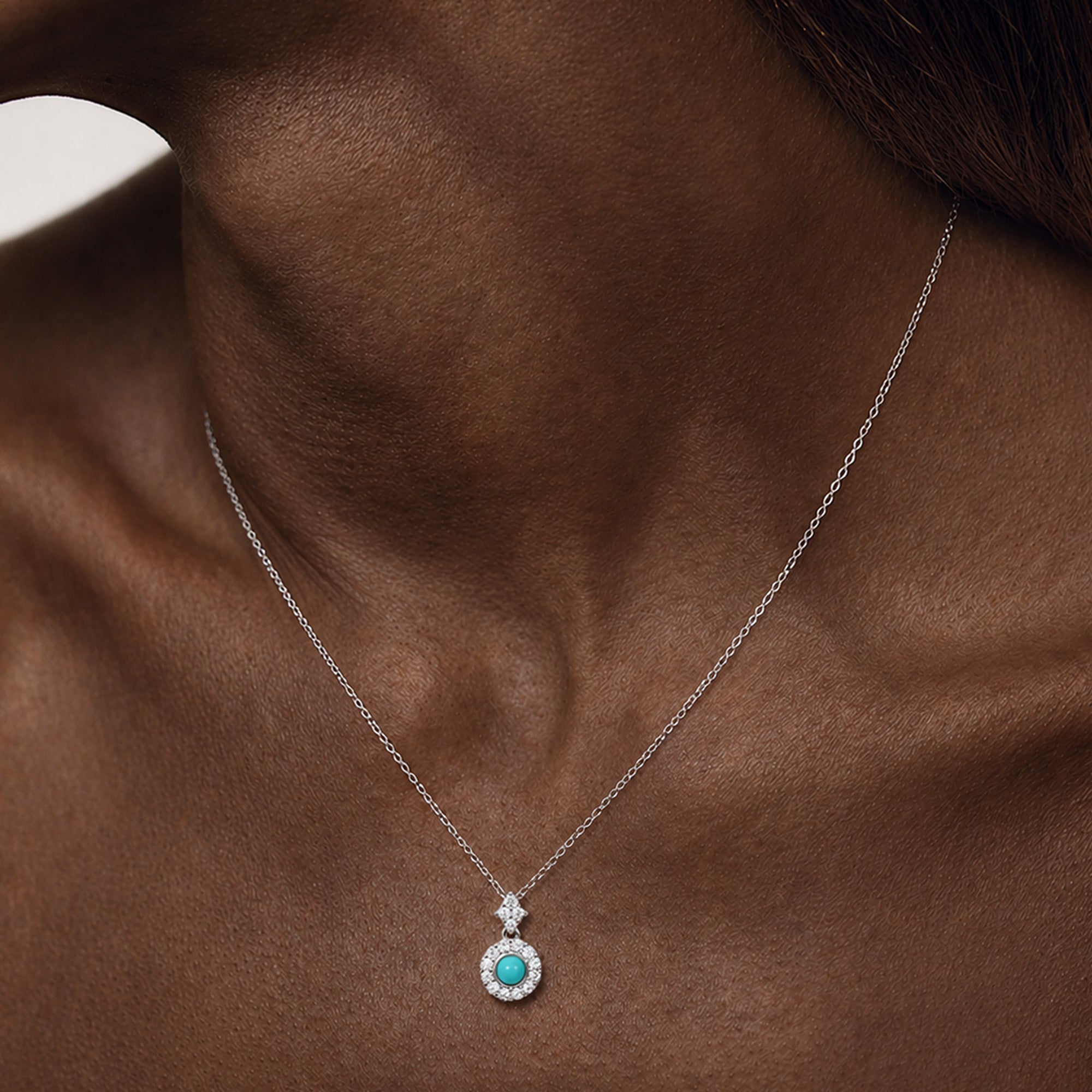 S925 Silver Turquoise-Tone Necklace
