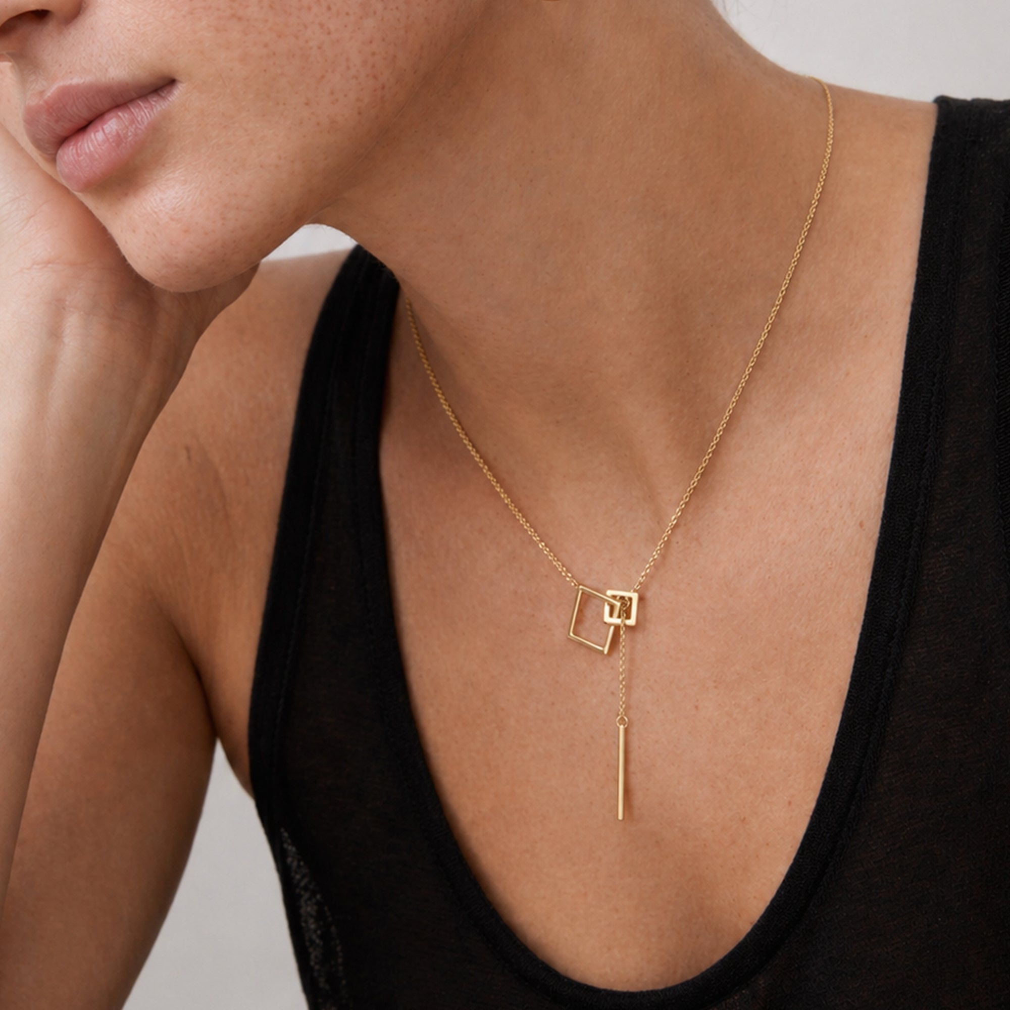Gold-Plated S999 Silver Lariat Necklace