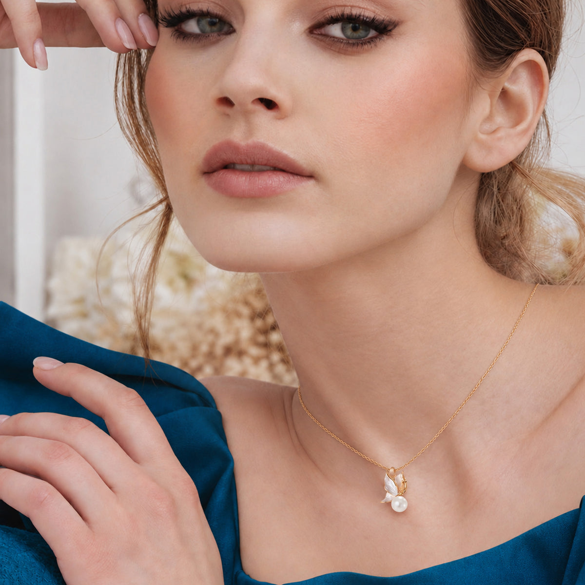 Pearl Butterfly Pendant Necklace