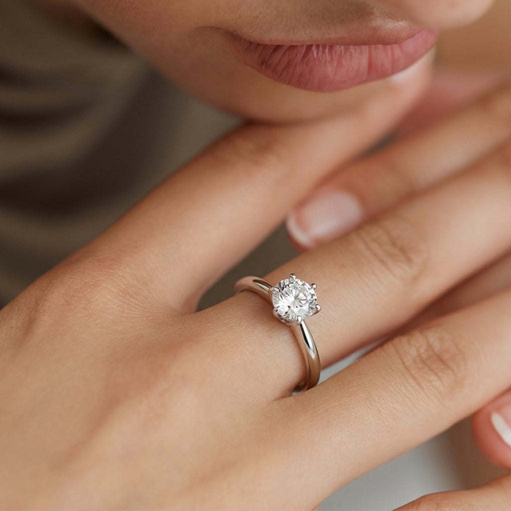 2 ct Round Moissanite S925 Solitaire Ring
