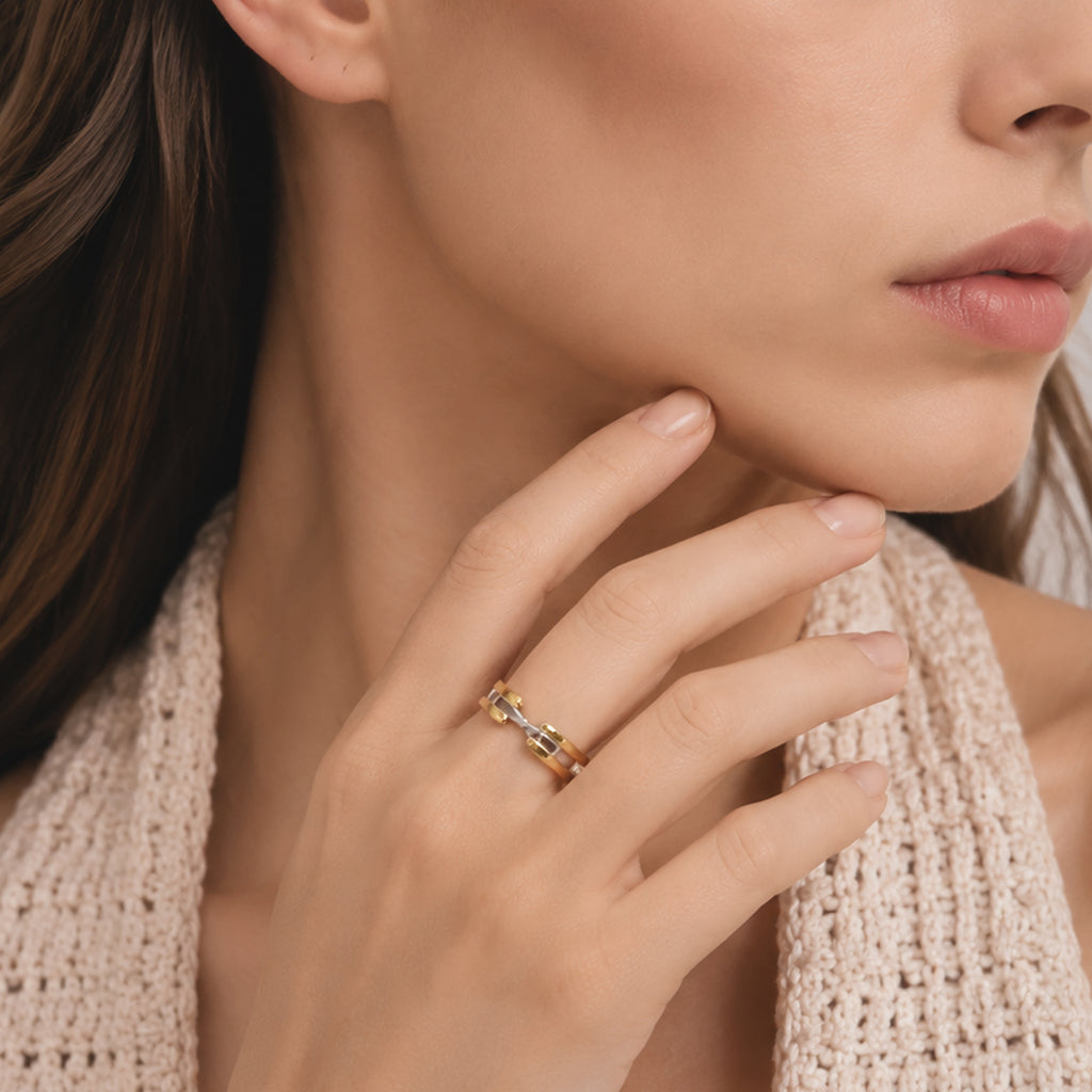 S925 CZ Multi-Band Adjustable Ring
