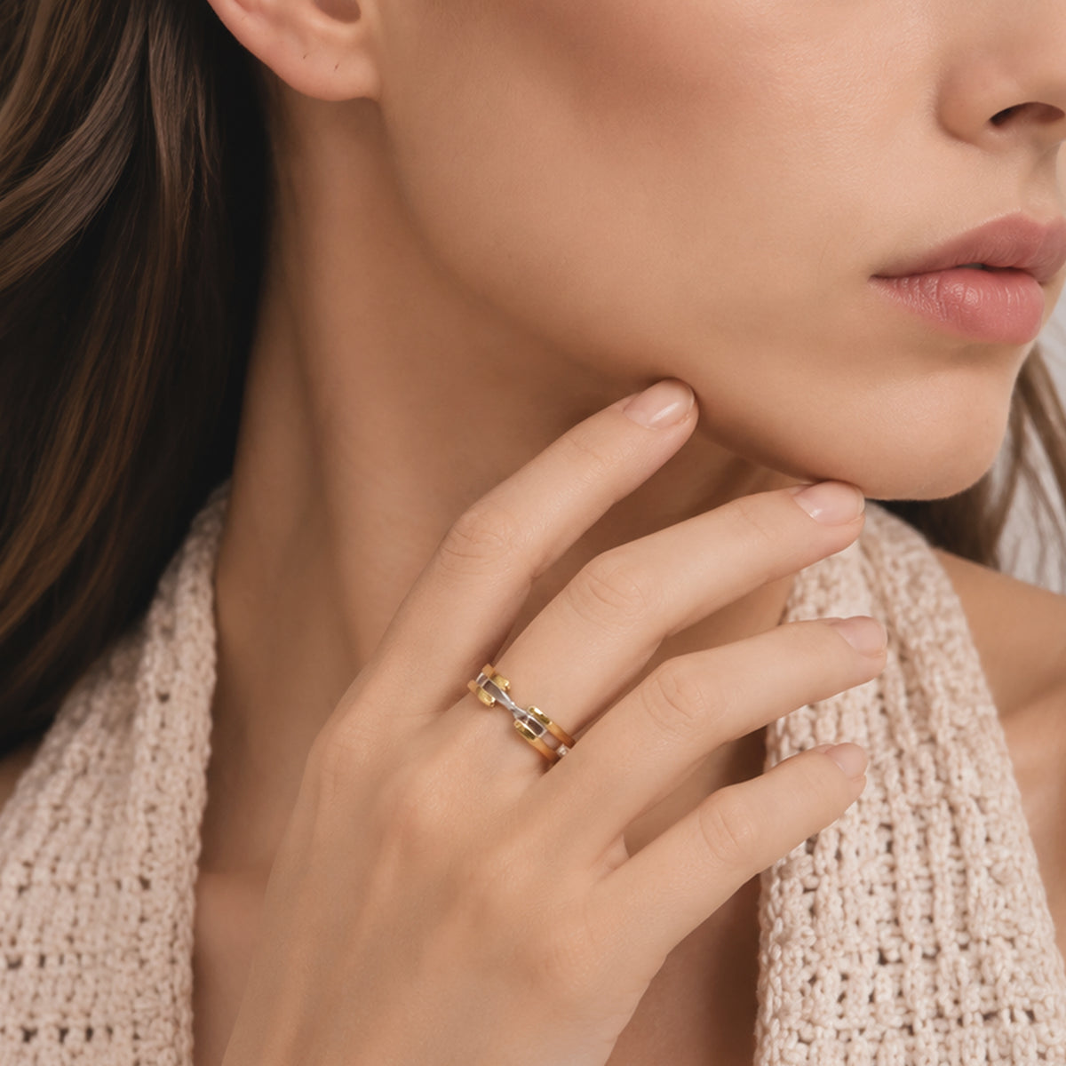 S925 CZ Multi-Band Adjustable Ring