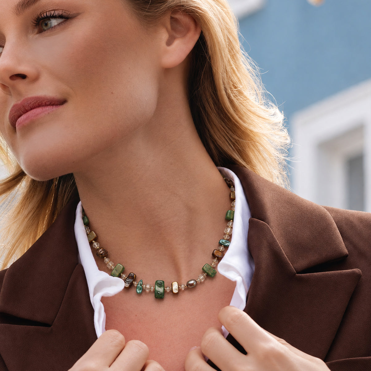 Baroque Pearl Shell Beaded Necklace