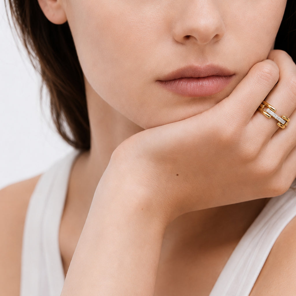 S925 CZ Multi-Band Adjustable Ring