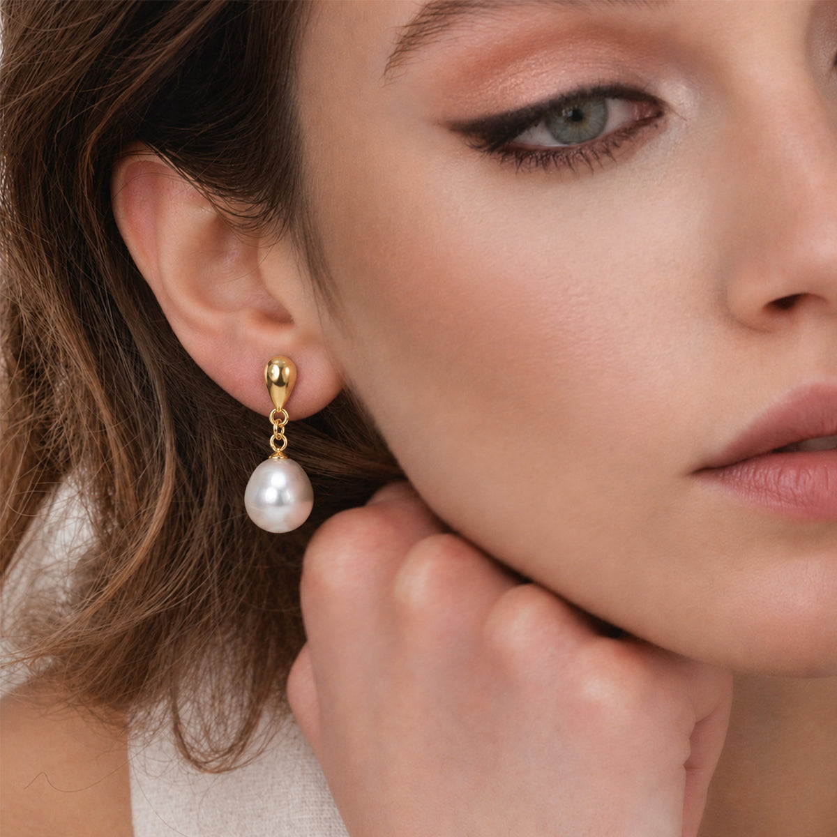 Teardrop Freshwater Pearl Drop Earrings
