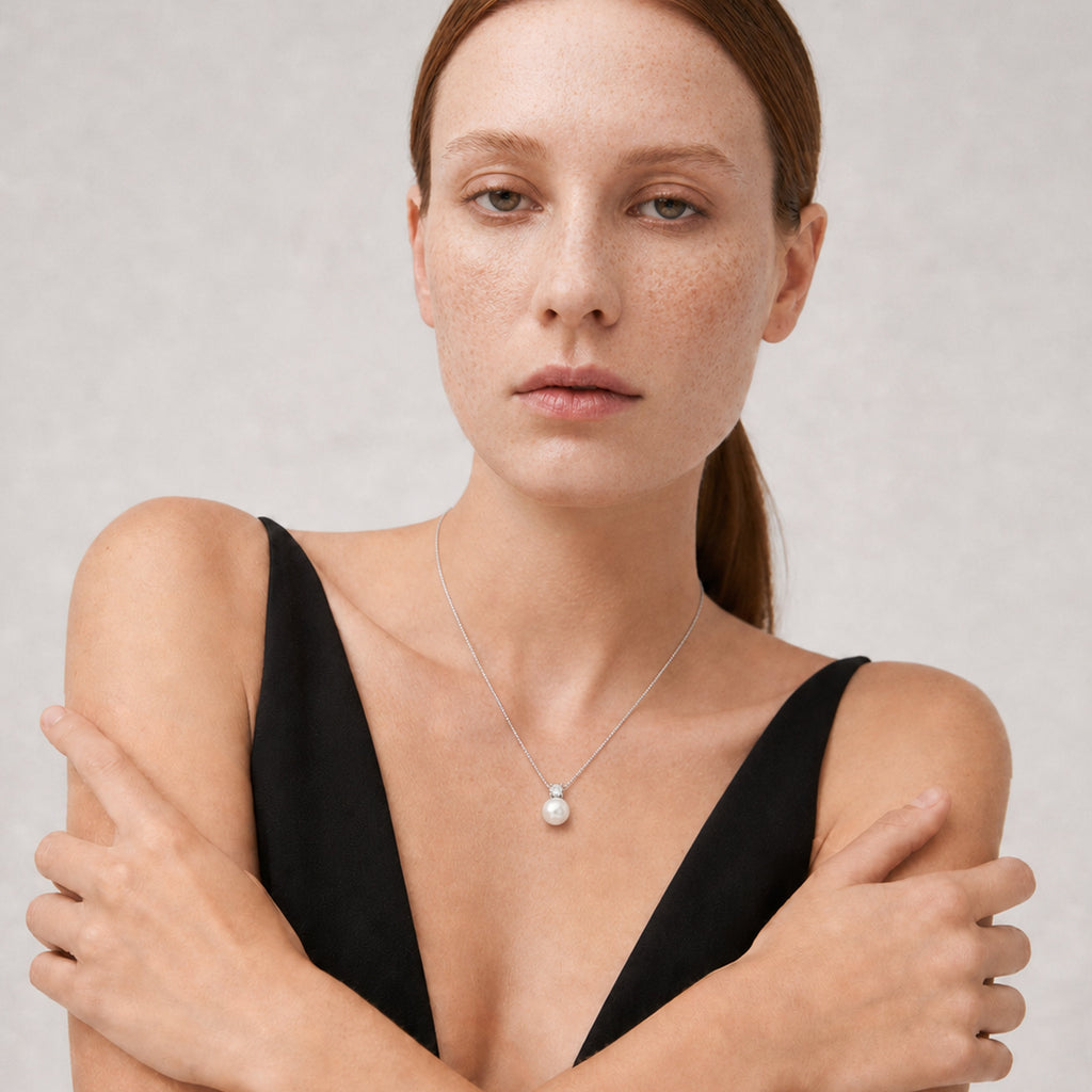 Sterling Silver Pearl Drop Necklace