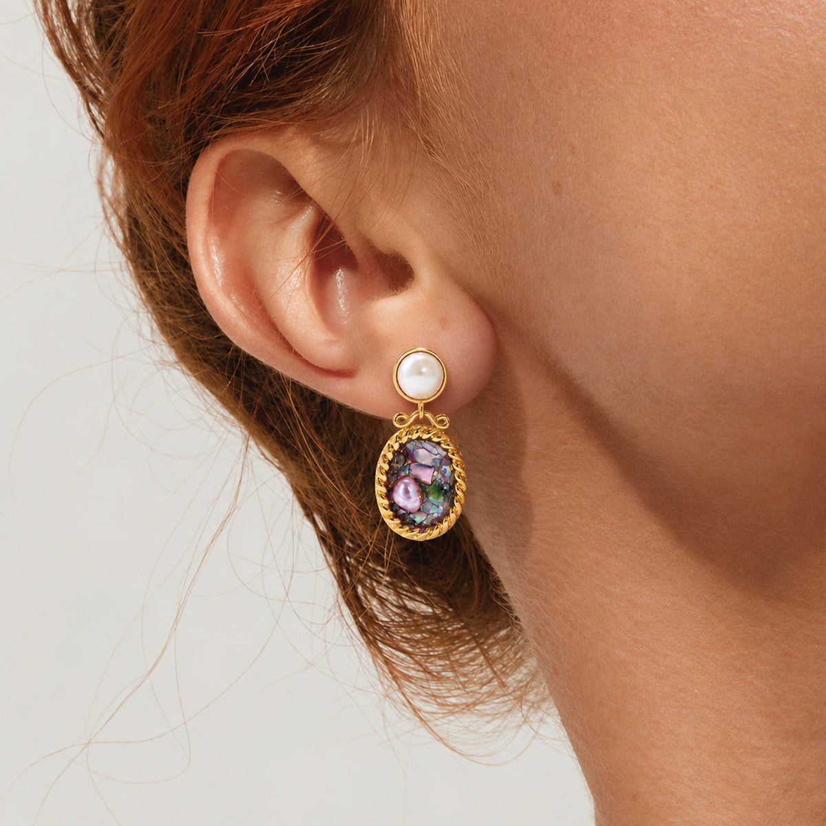 Freshwater Pearl & Shell S925 Drop Earrings