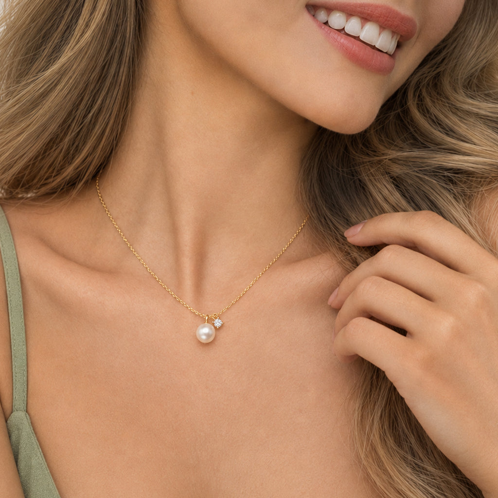 Gold-Plated S925 Pearl-Style Necklace