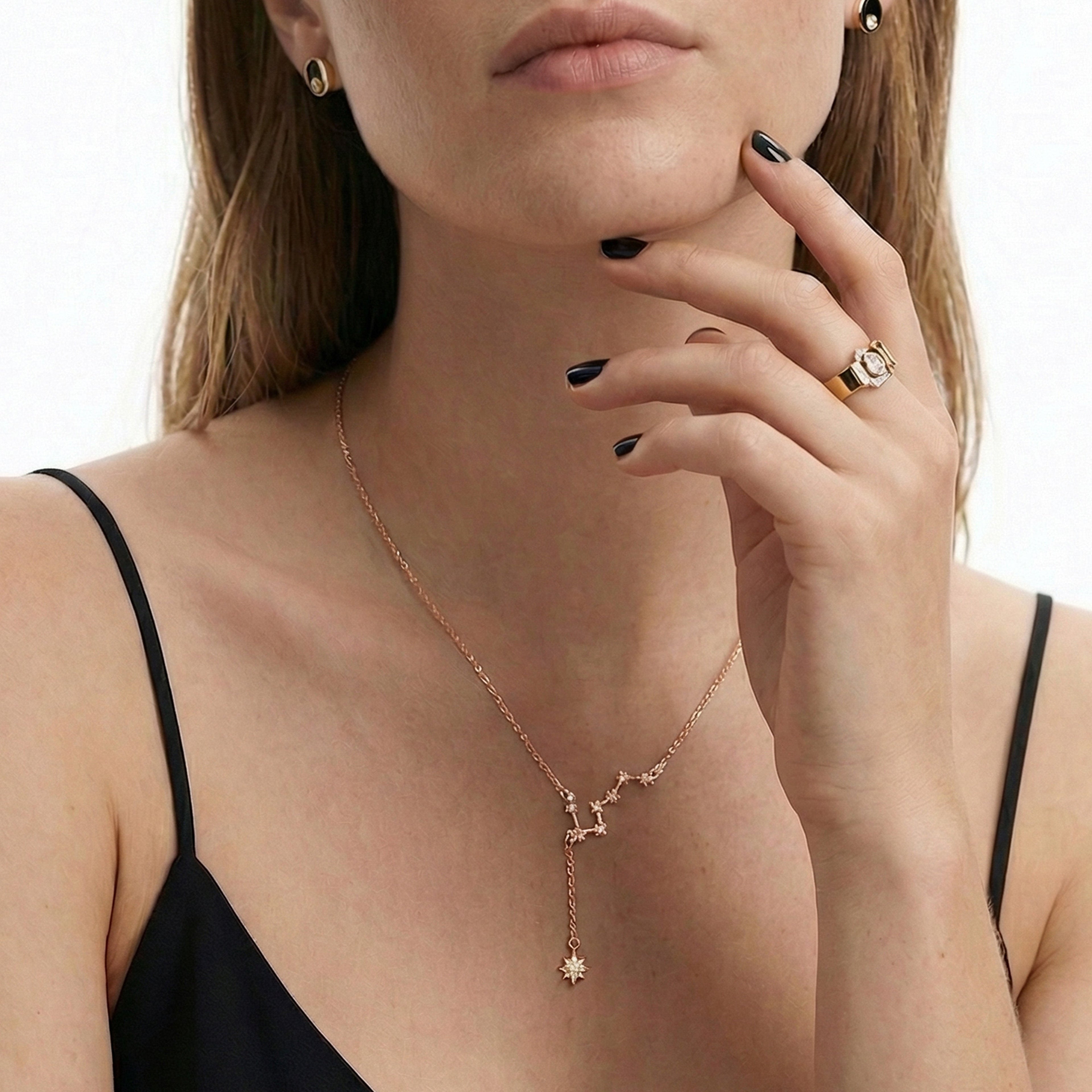 Constellation Drop Star Fine Silver Necklace