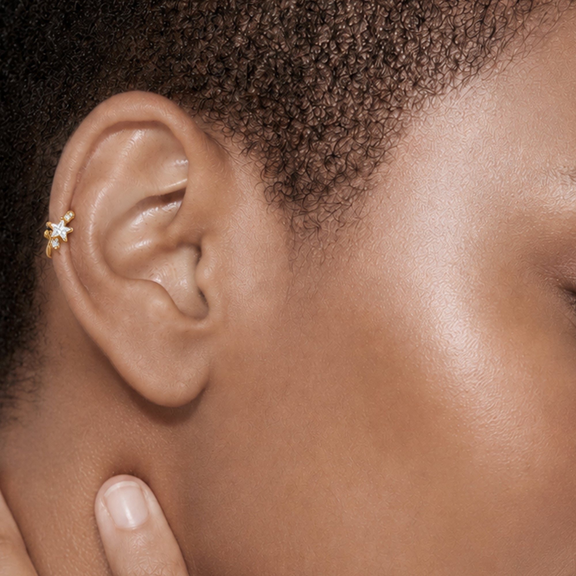 Star Zircon S925 Huggie Hoop Earrings