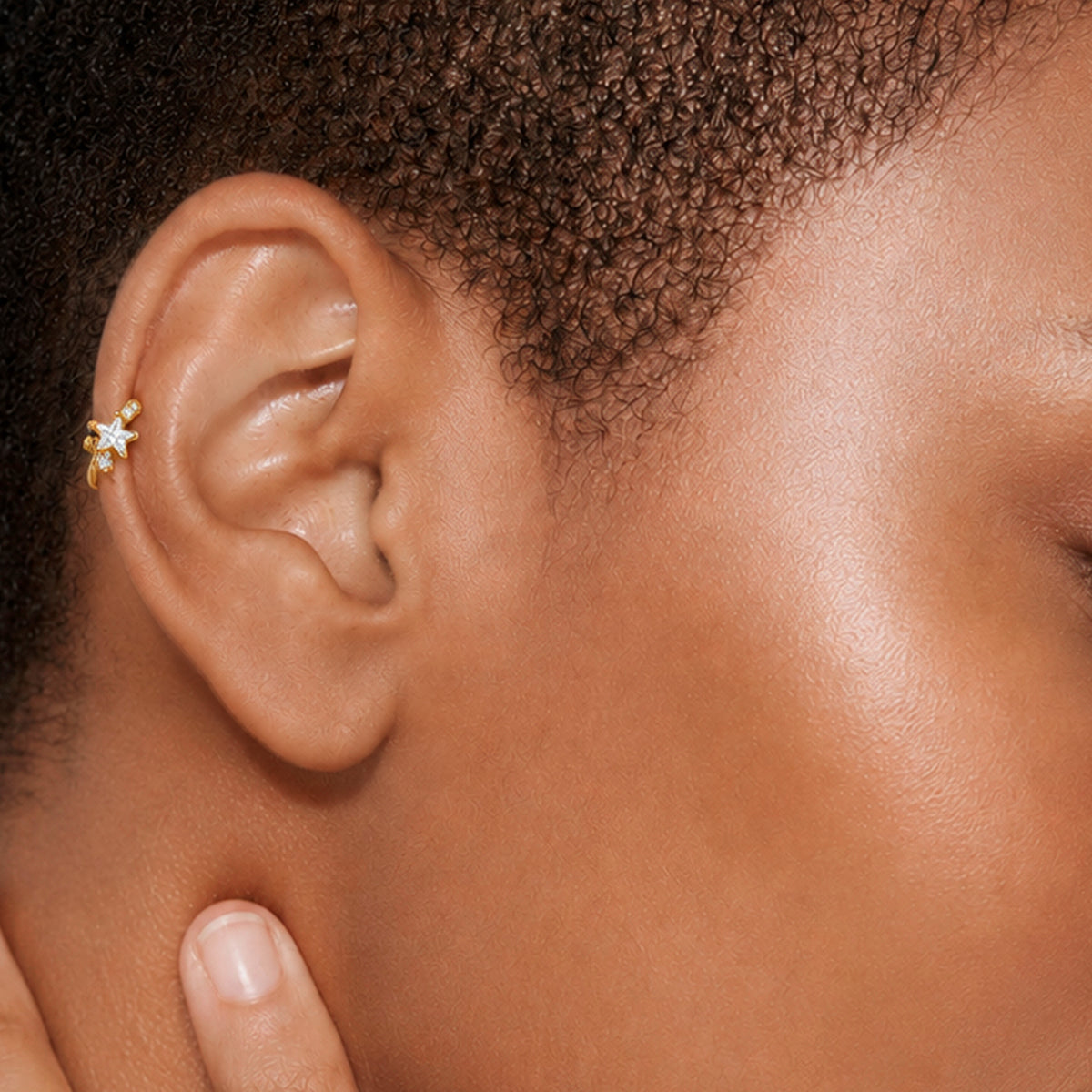 Star Zircon S925 Huggie Hoop Earrings