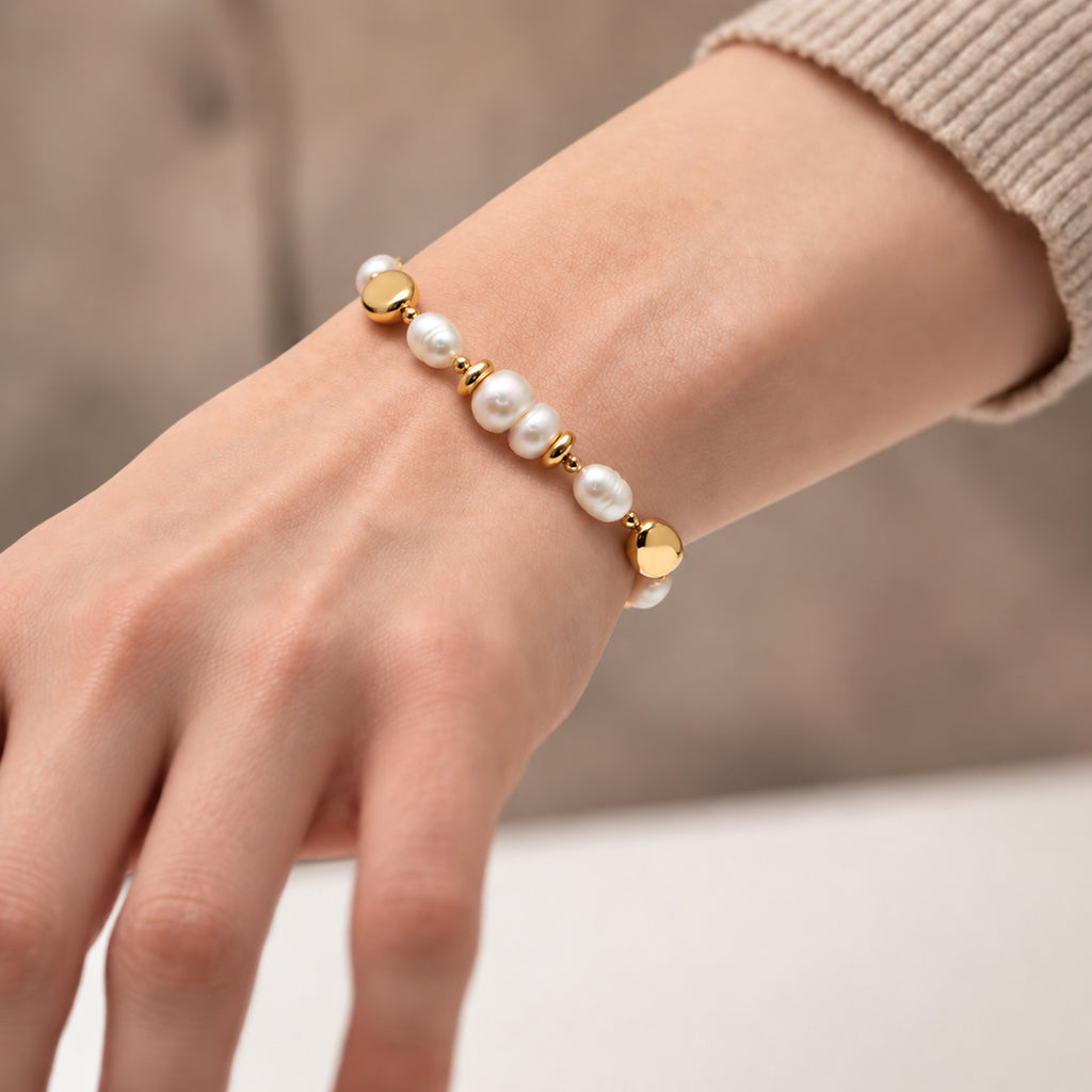 18K Gold-Plated Freshwater Pearl Bracelet