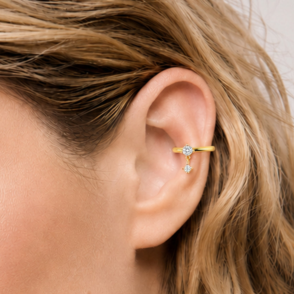 Zircon Dangle Open-Ended Ear Cuff