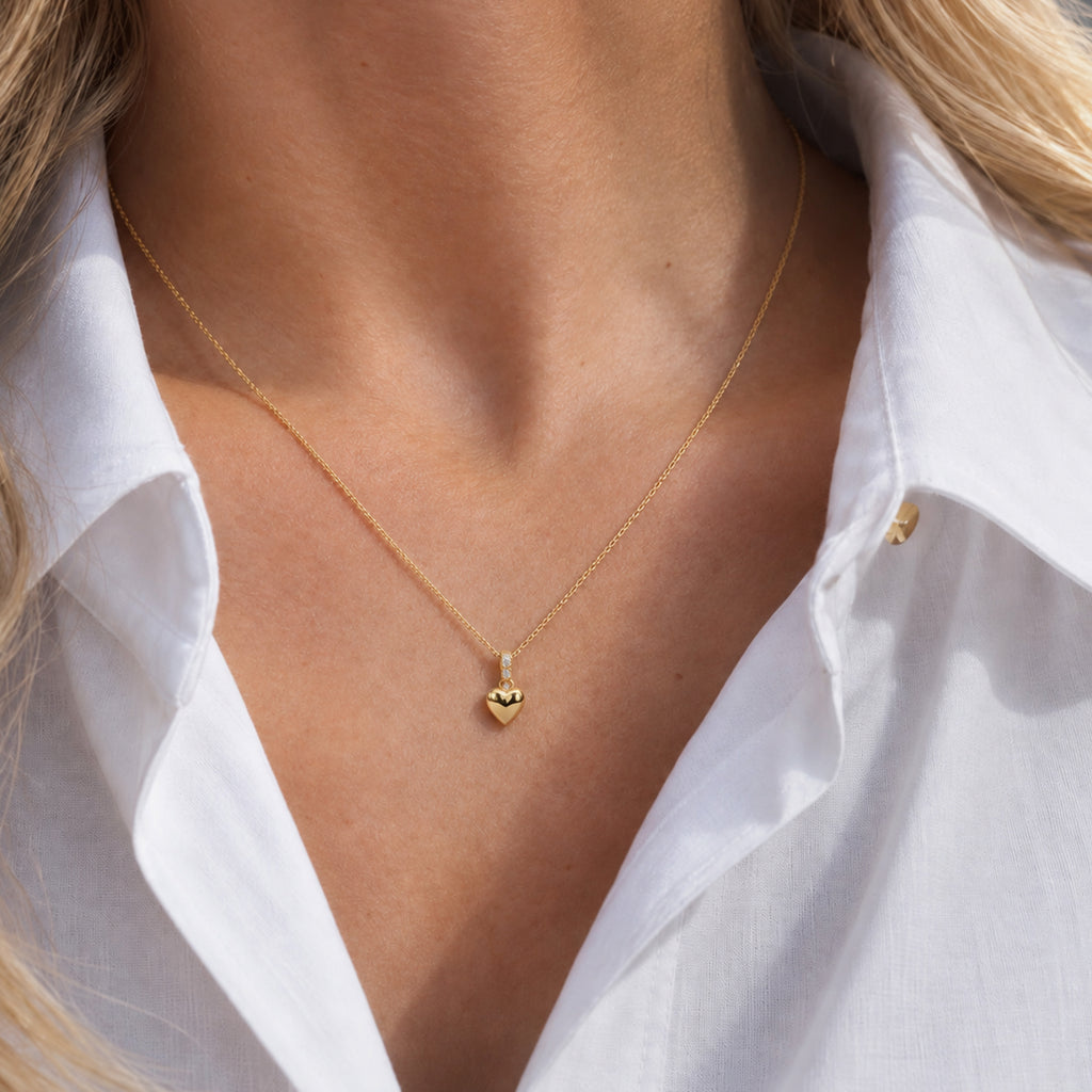 Crystal Bail Heart Pendant Necklace