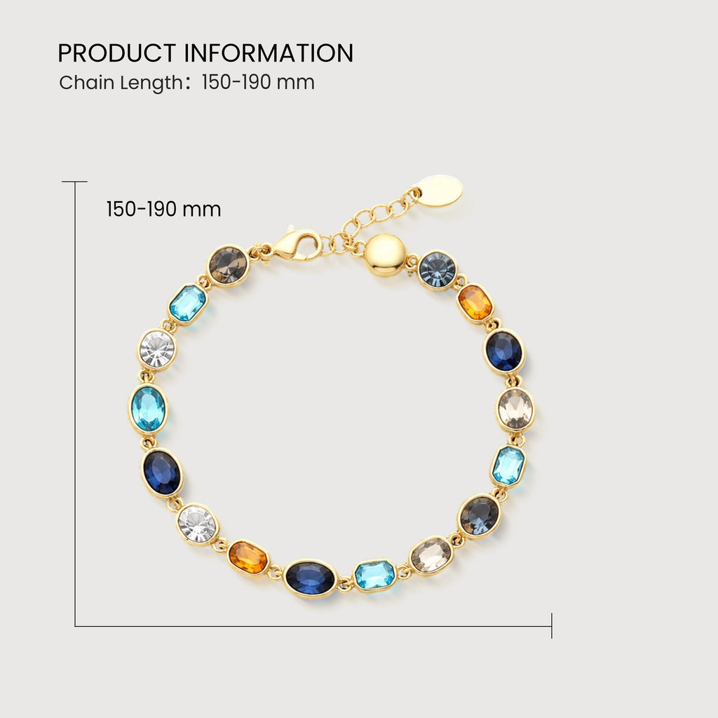 Gold-Plated Multicolor Crystal Bracelet