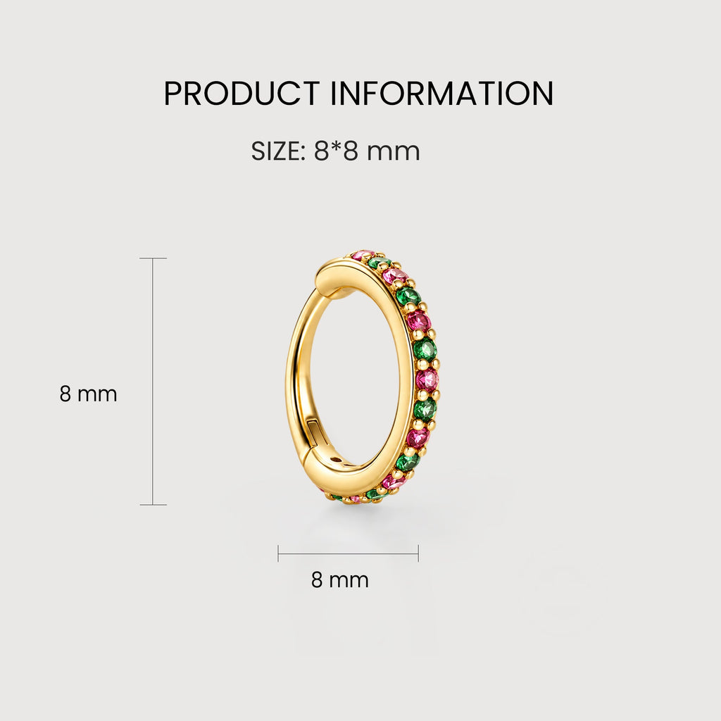 Multicolor Zircon Hoop Earrings