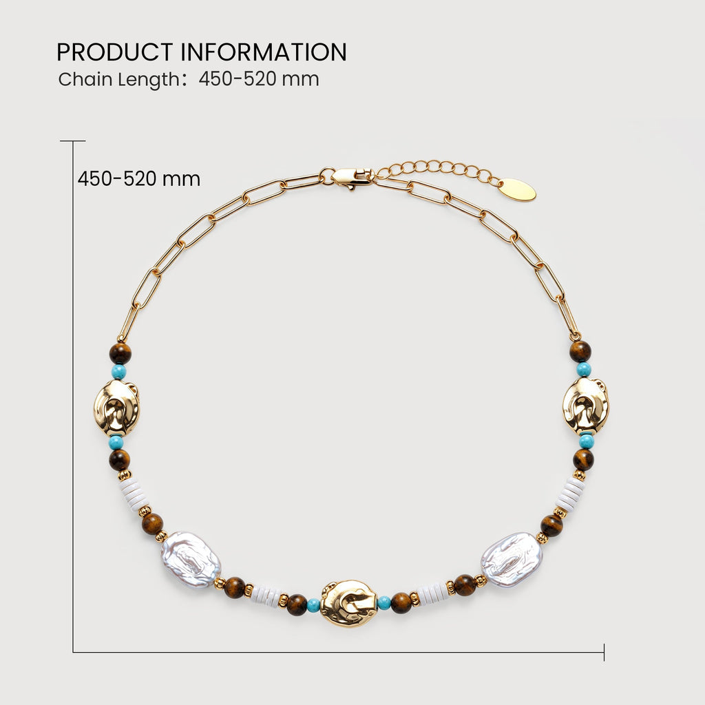 Baroque Pearl Natural Stone Beaded Necklace