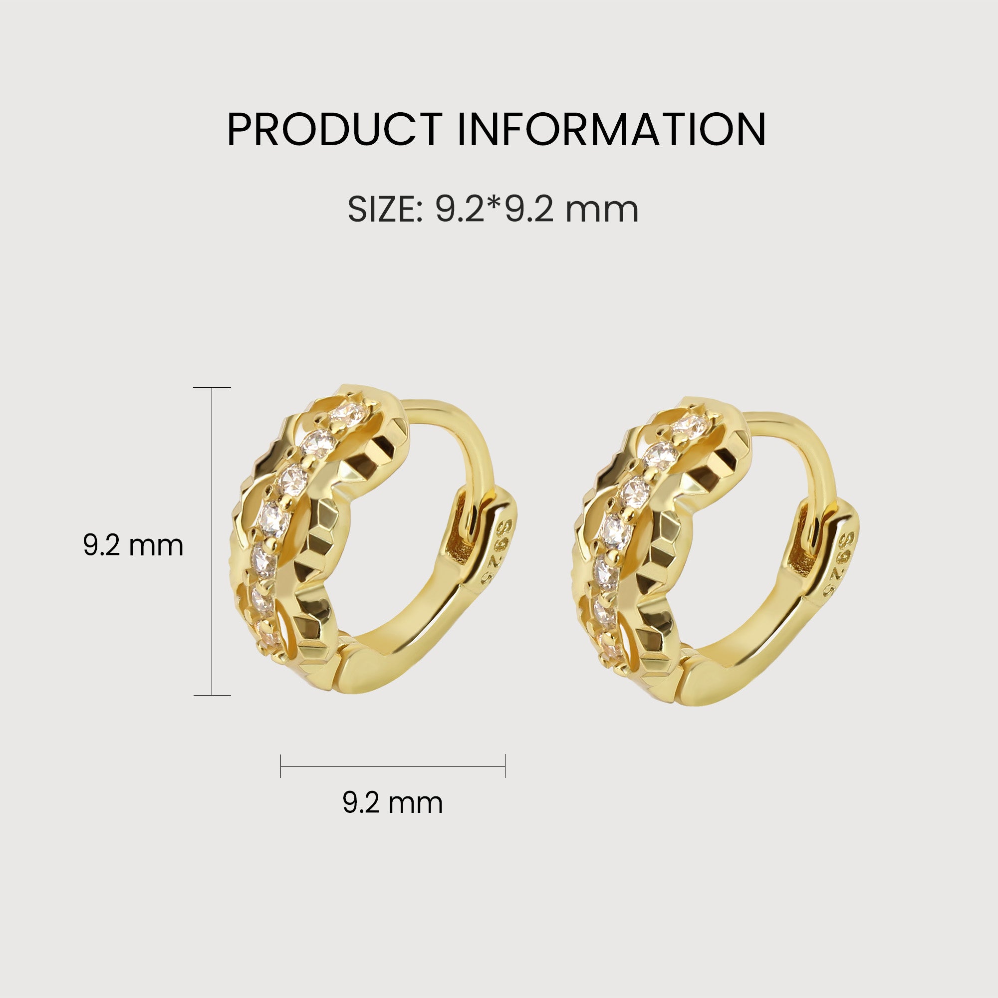 Interlaced Zirconia Huggie Earrings